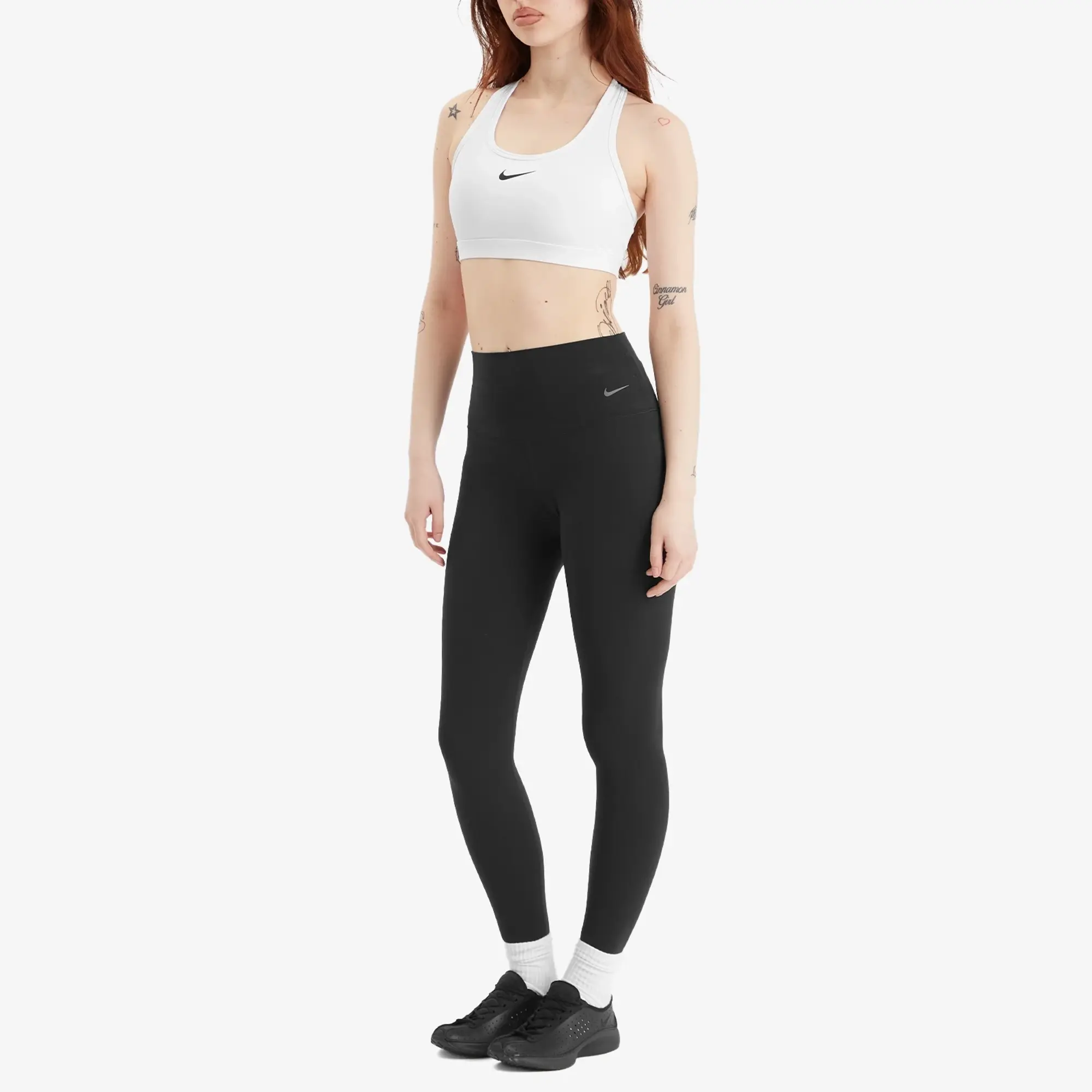 Nike Women's Swoosh Sports Bra White/Stone Mauve/Black