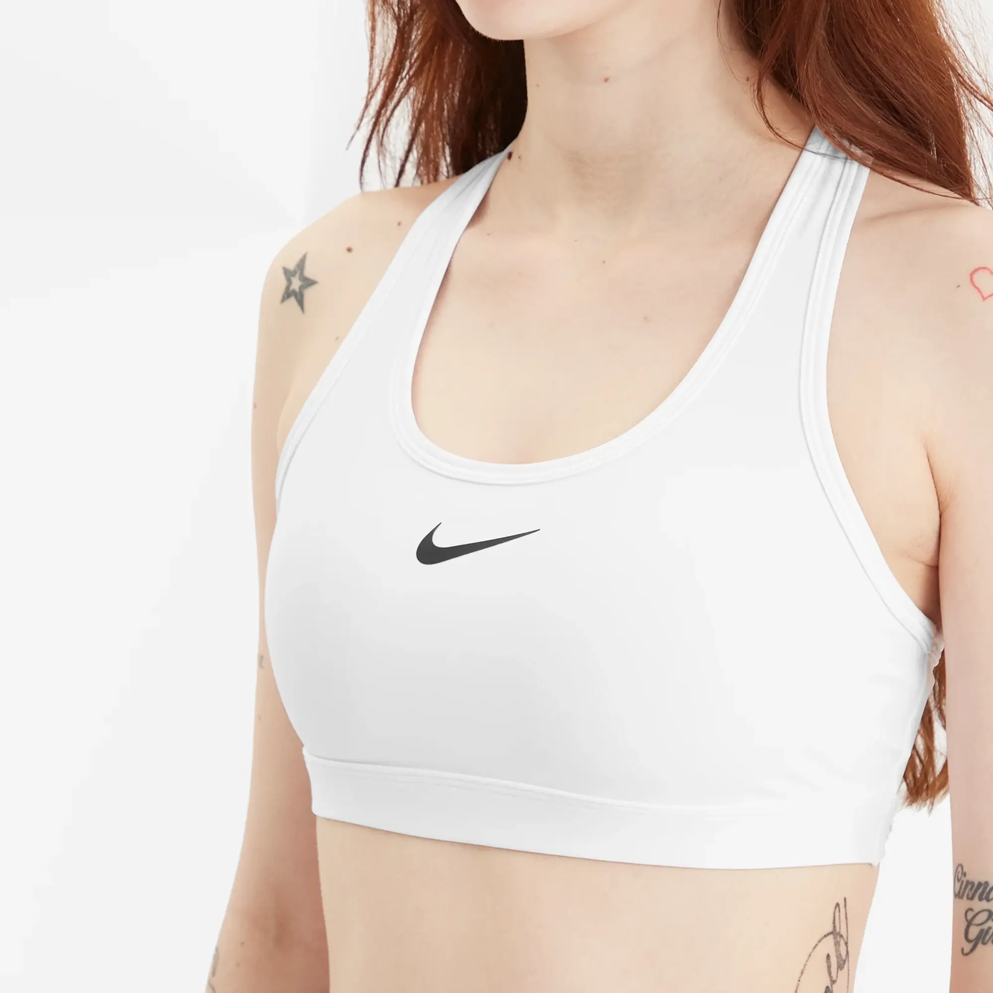 Nike Women's Swoosh Sports Bra White/Stone Mauve/Black