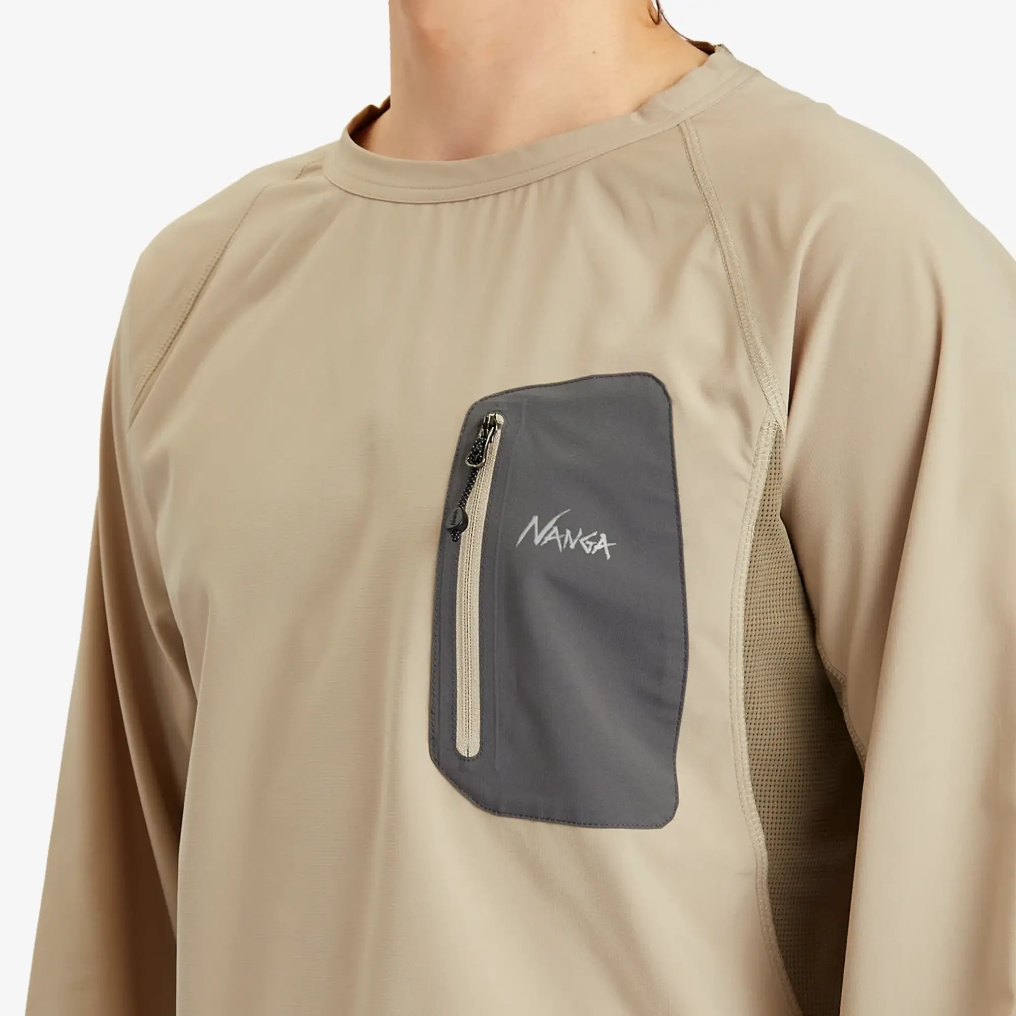 NANGA Men's Hybrid Flex Long Sleeve Top Beige