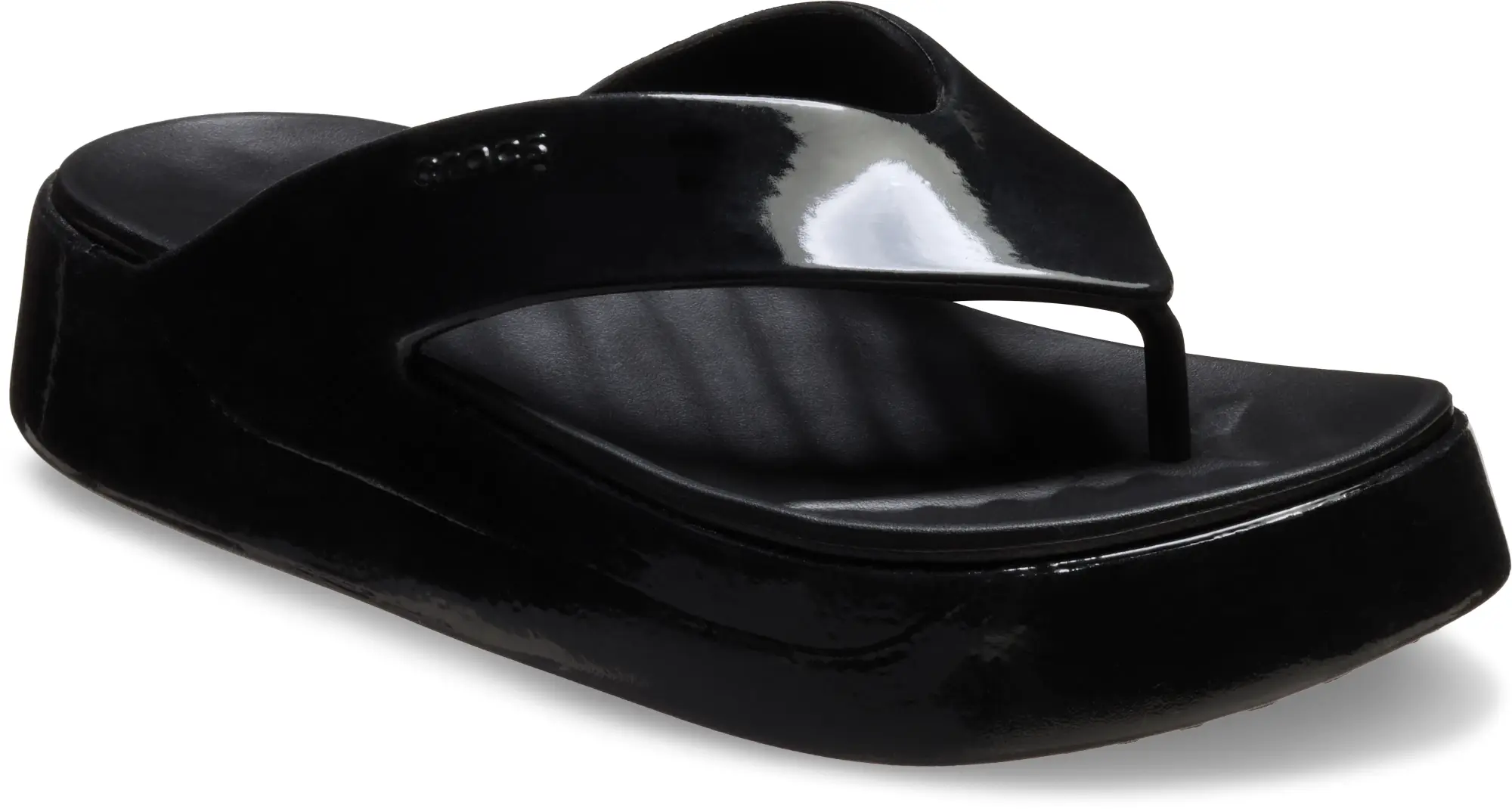 Crocs | Women | Getaway Platform Patent | Flips | Black | 2