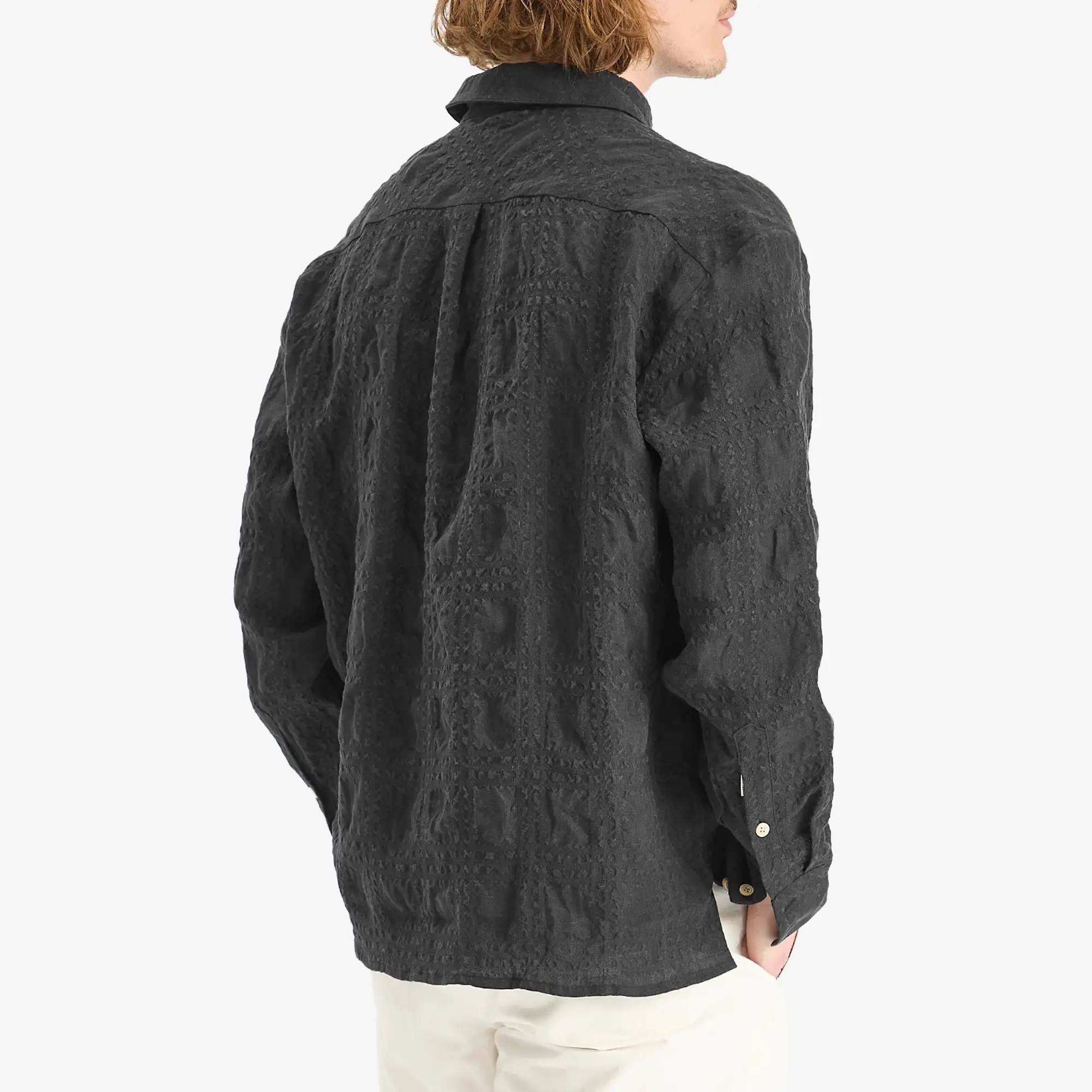 A Kind of Guise Men's Gusto Shirt Faded Black Seercheck