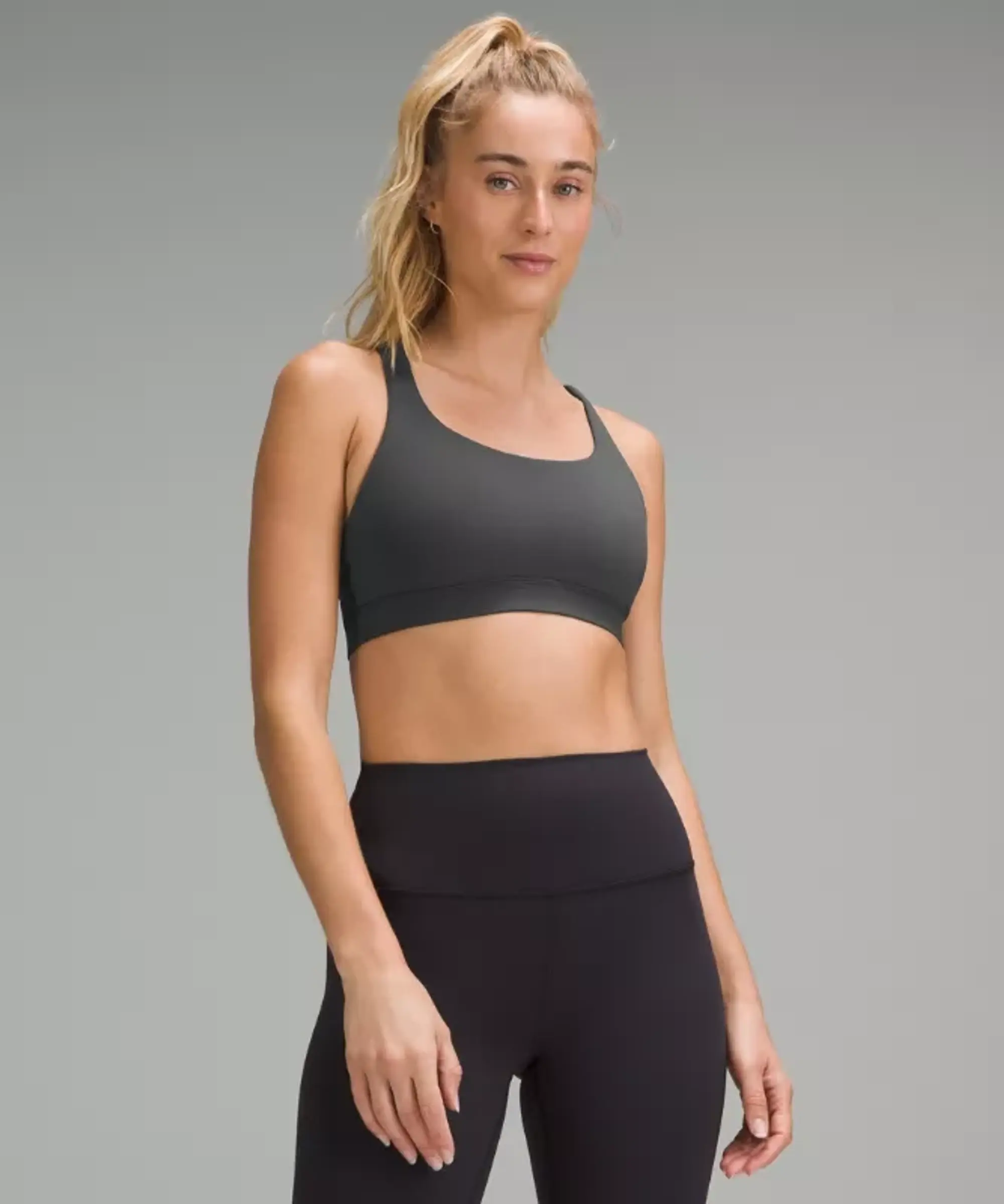 lululemon – Women's Energy Sports Bra Medium Support, B-D Cups – Color Grey – Size 6