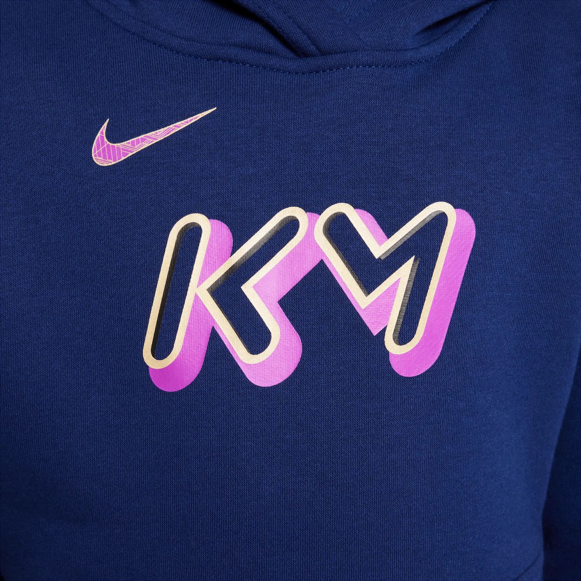 Nike Kylian Mbappé Club Fleece Older Kids' Football Hoodie - Blue - Fleece