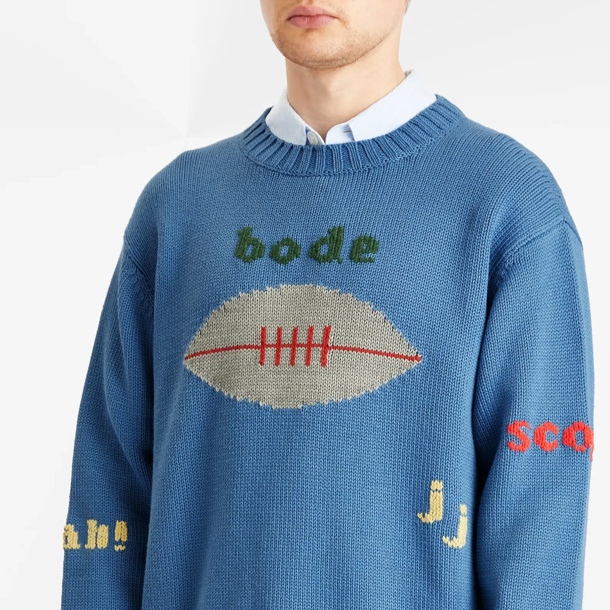 BODE Men's Spirit Sweater Blue