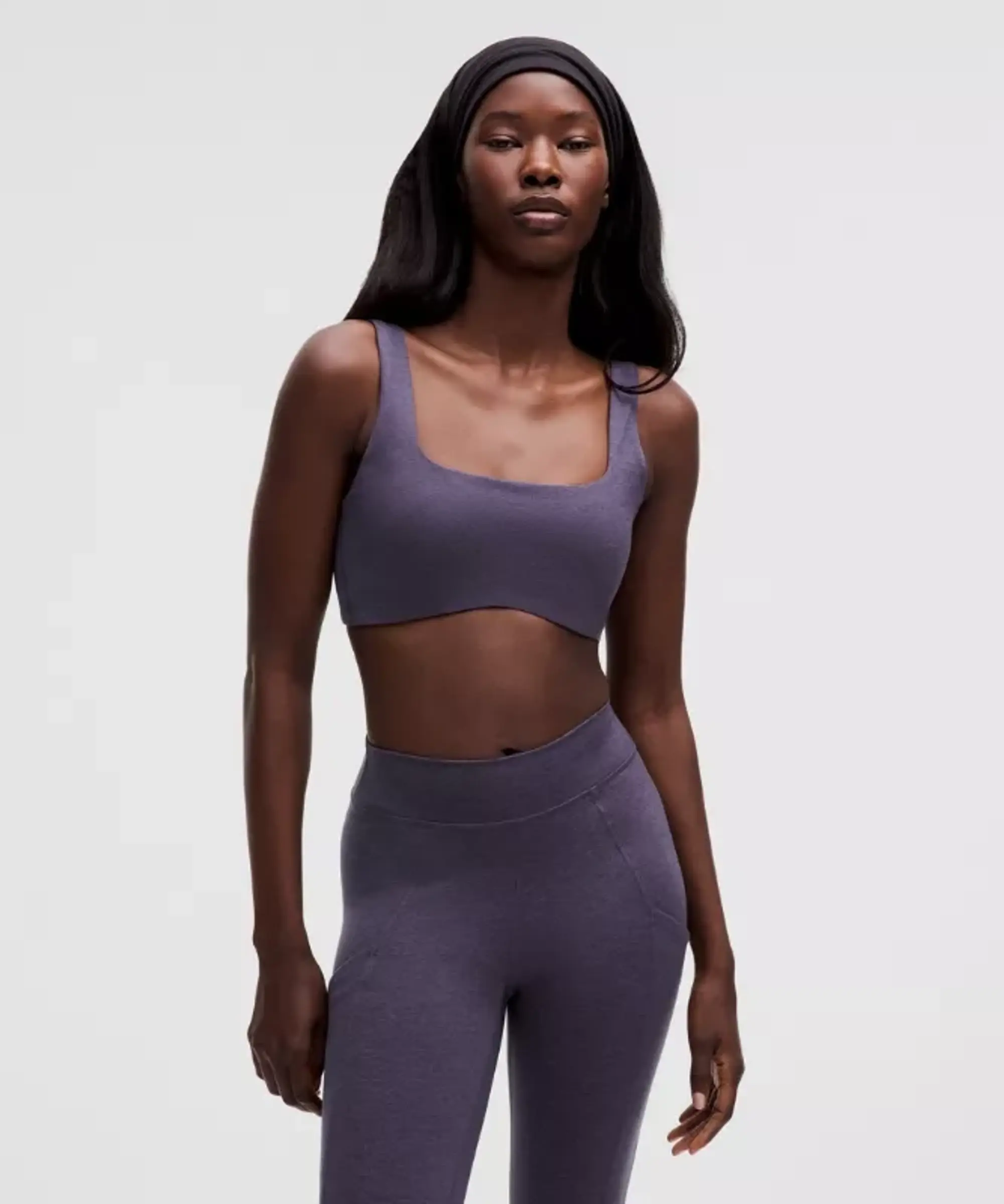 lululemon – Women's Softy Suedey Sports Bra Light Support, B/C Cup – Color Purple – Size L