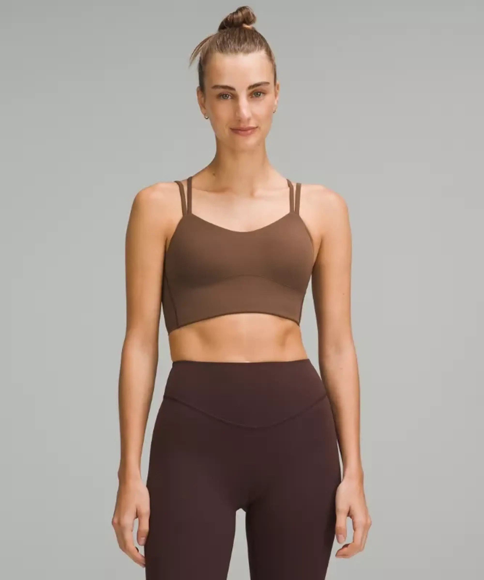 lululemon – Women's Like a Cloud Longline Sports Bra Light Support, B/C Cup – Color Brown – Size 14