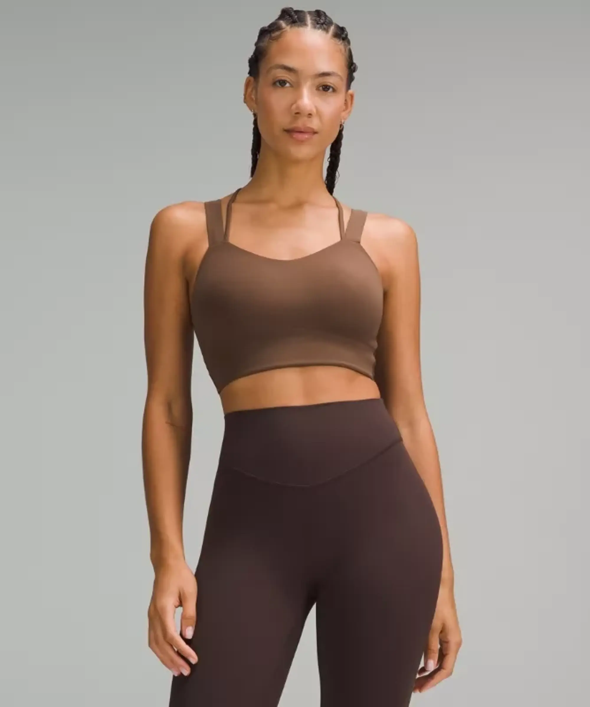 lululemon – Women's Like a Cloud Longline Sports Bra Light Support, D/DD Cup – Color Brown – Size 12