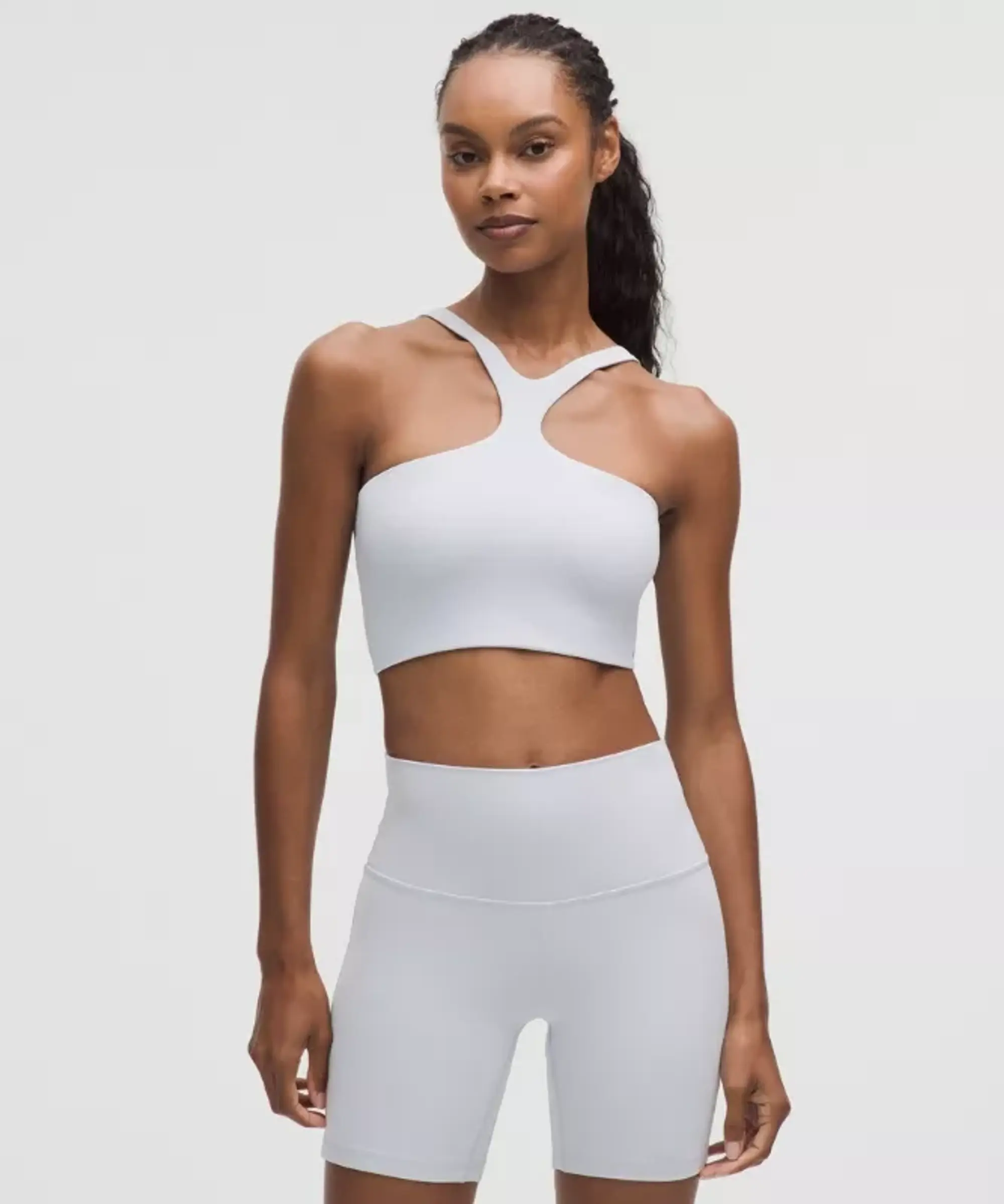 lululemon – Women's Bend This V and Racer Sports Bra Light Support, A-C Cups – Color Blue – Size L/XL