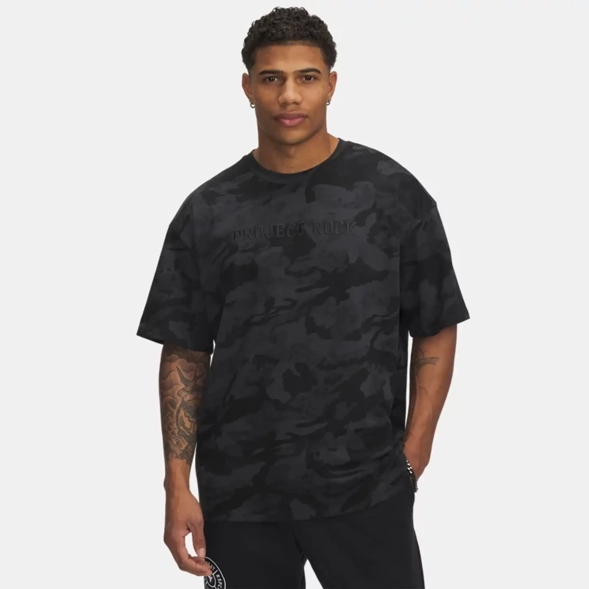 Project Rock Heavyweight Printed Men's Short Sleeve Black / Black L