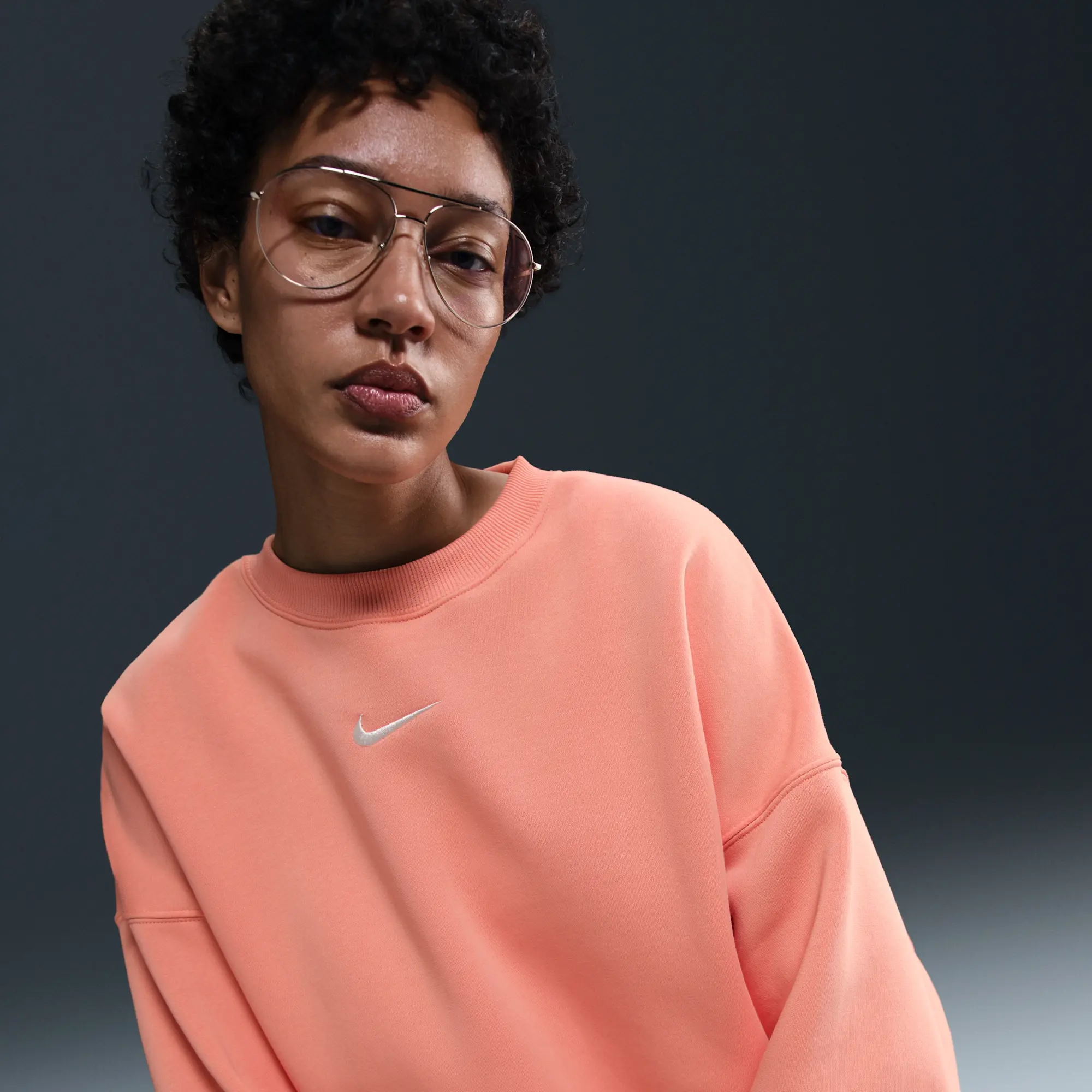 Nike Sportswear Phoenix Fleece Women's Over-Oversized Crew-Neck Sweatshirt - Orange - Cotton/Polyester