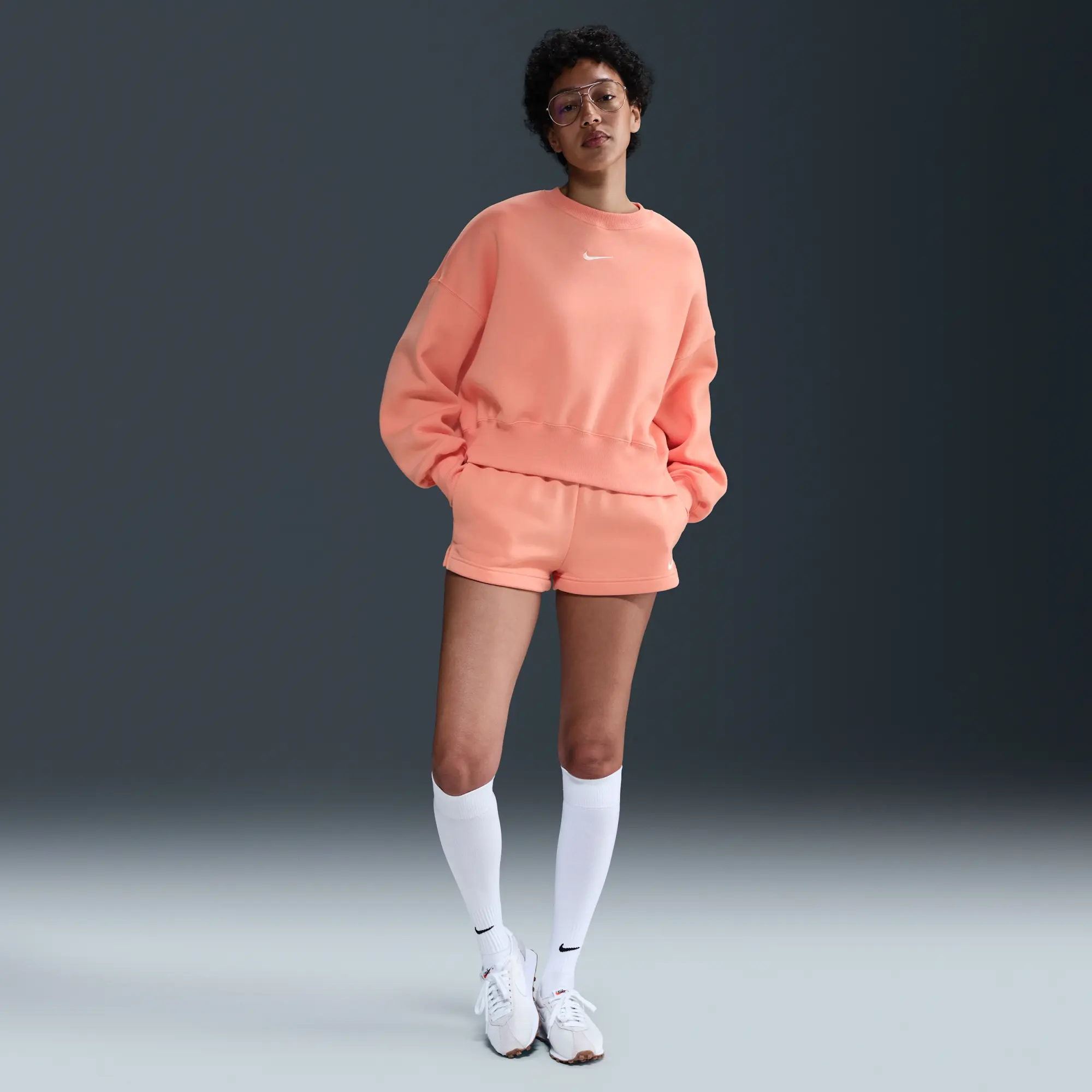 Nike Sportswear Phoenix Fleece Women's Over-Oversized Crew-Neck Sweatshirt - Orange - Cotton/Polyester