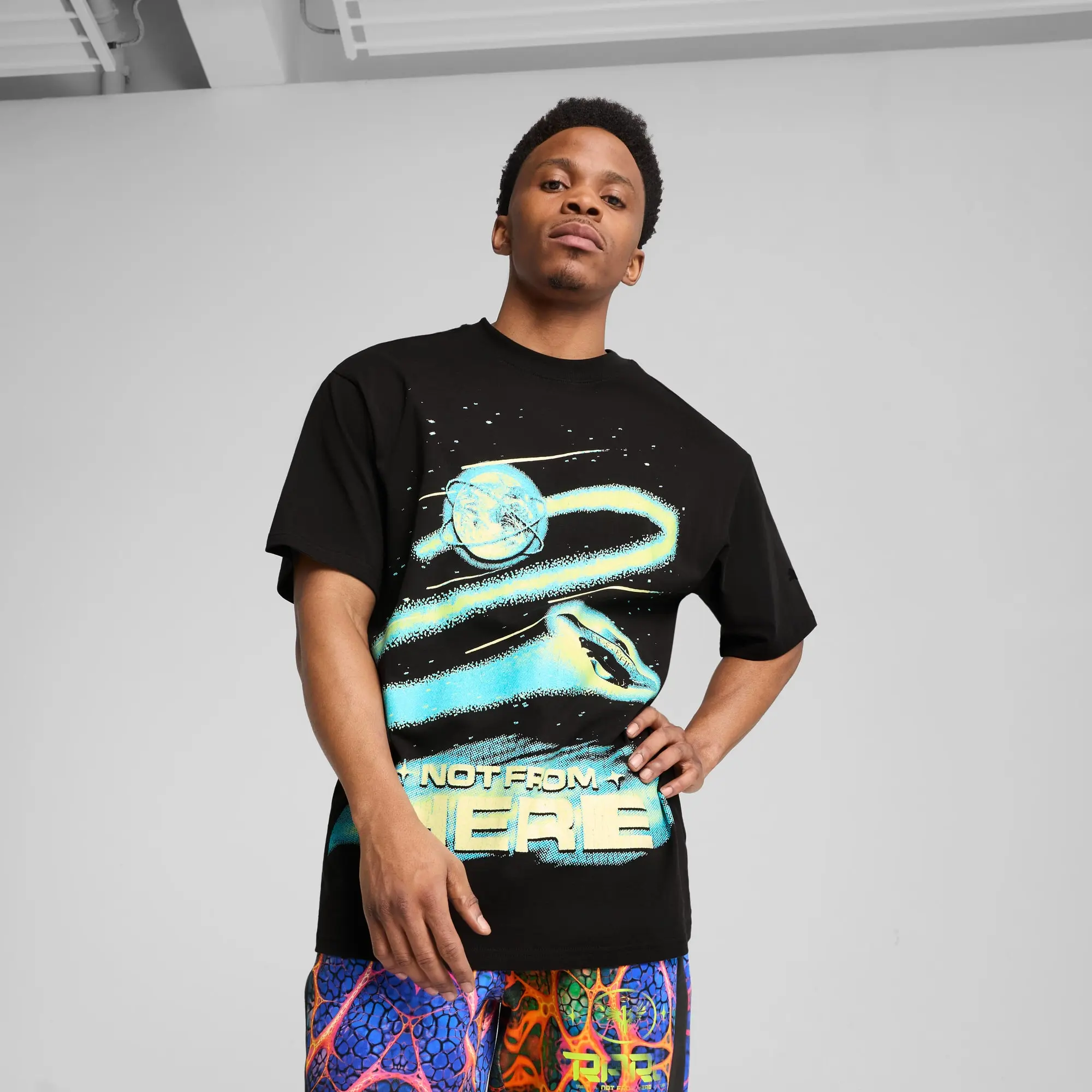 PUMA Melo Alien Skins Basketball T-Shirt Men, Black, size 3XL