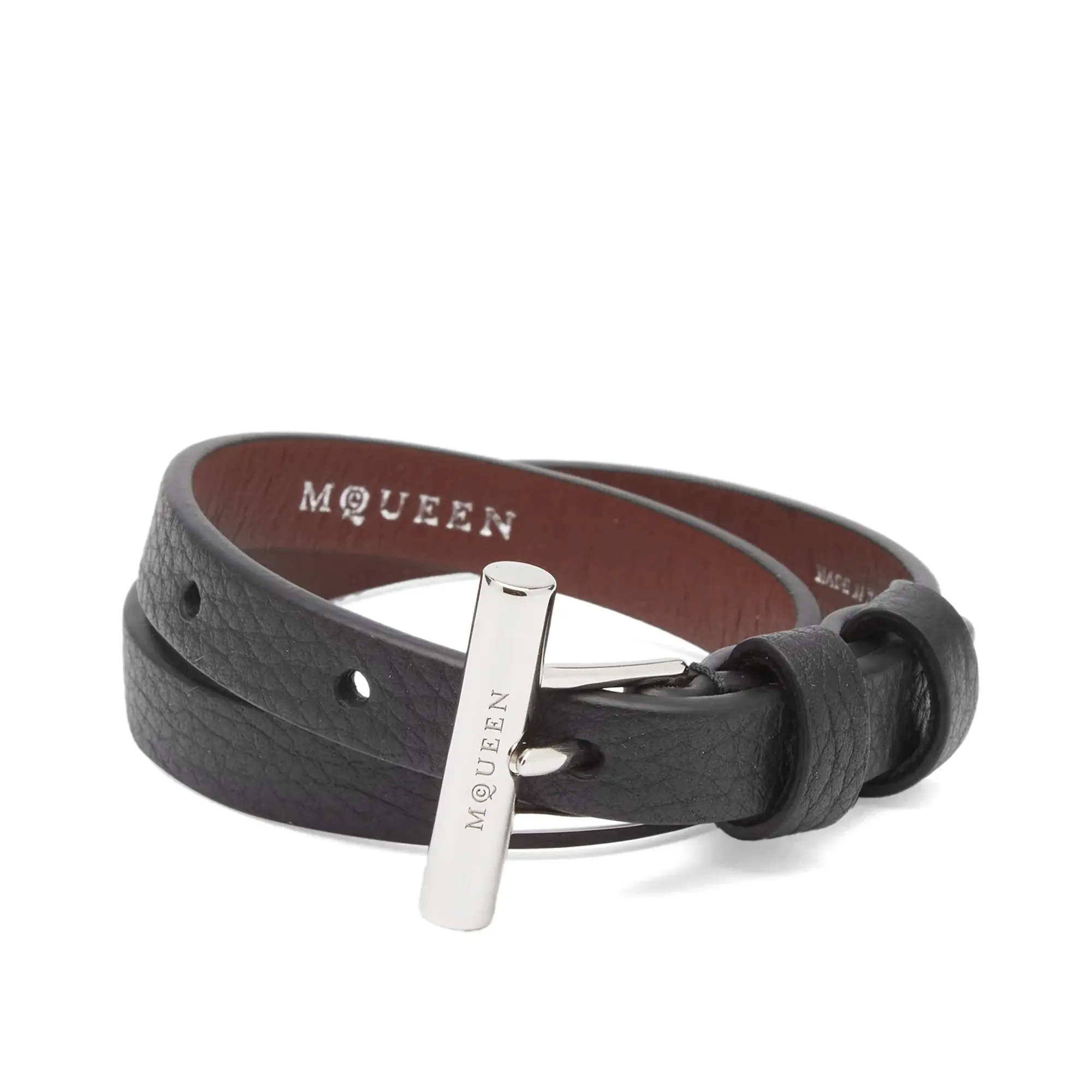 Alexander McQueen Men's Double Wrap Cross Bar Bracelet Black