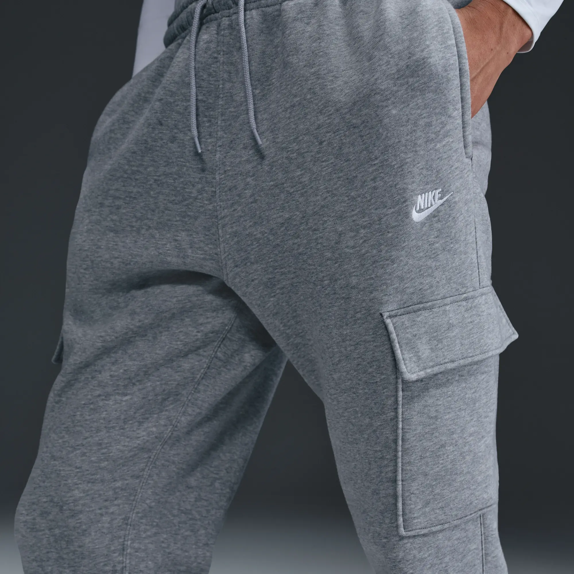 Nike Club Men's Fleece Cargo Trousers - Grey - Fleece > Club Fleece