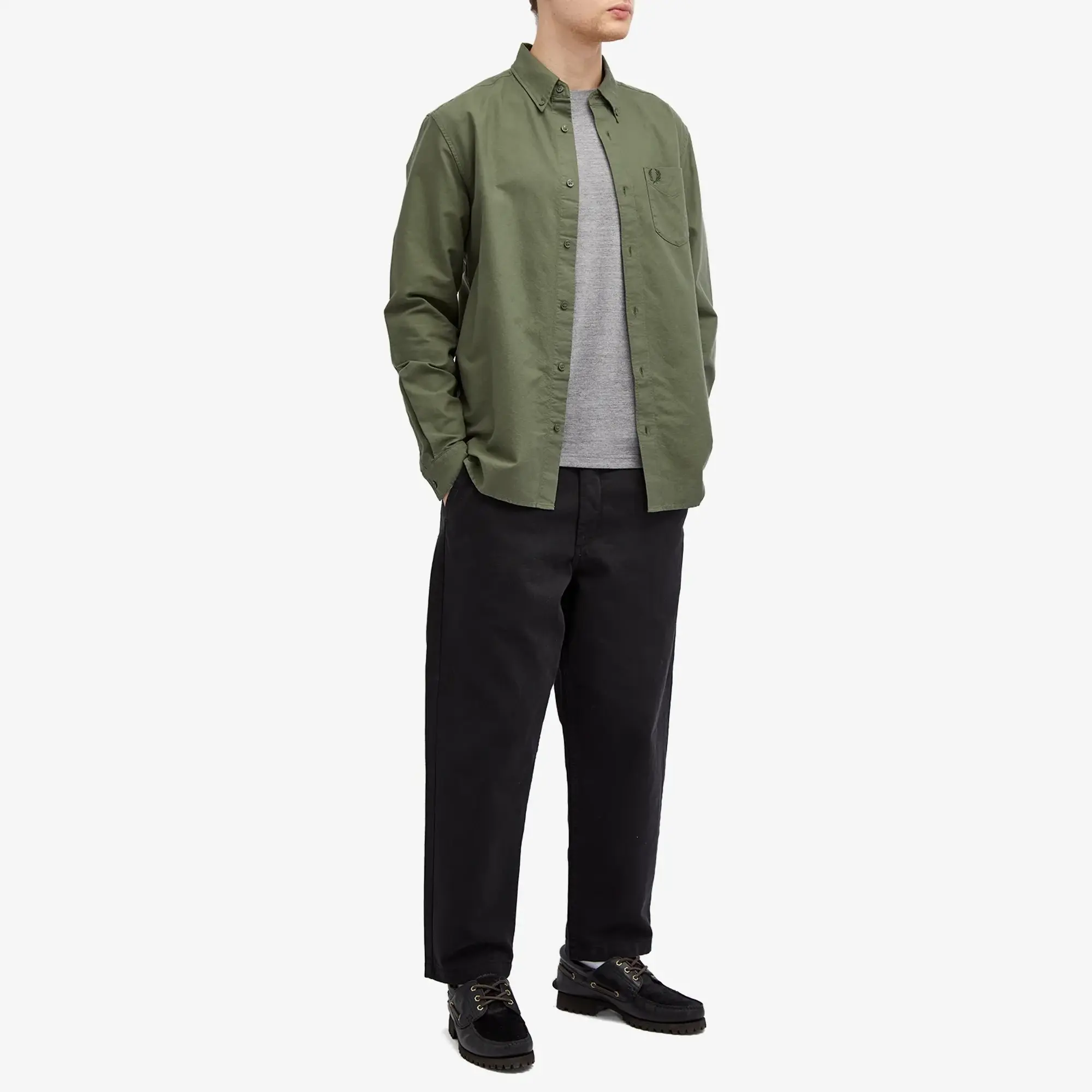Fred Perry Men's Oxford Shirt Laurel Wreath Green