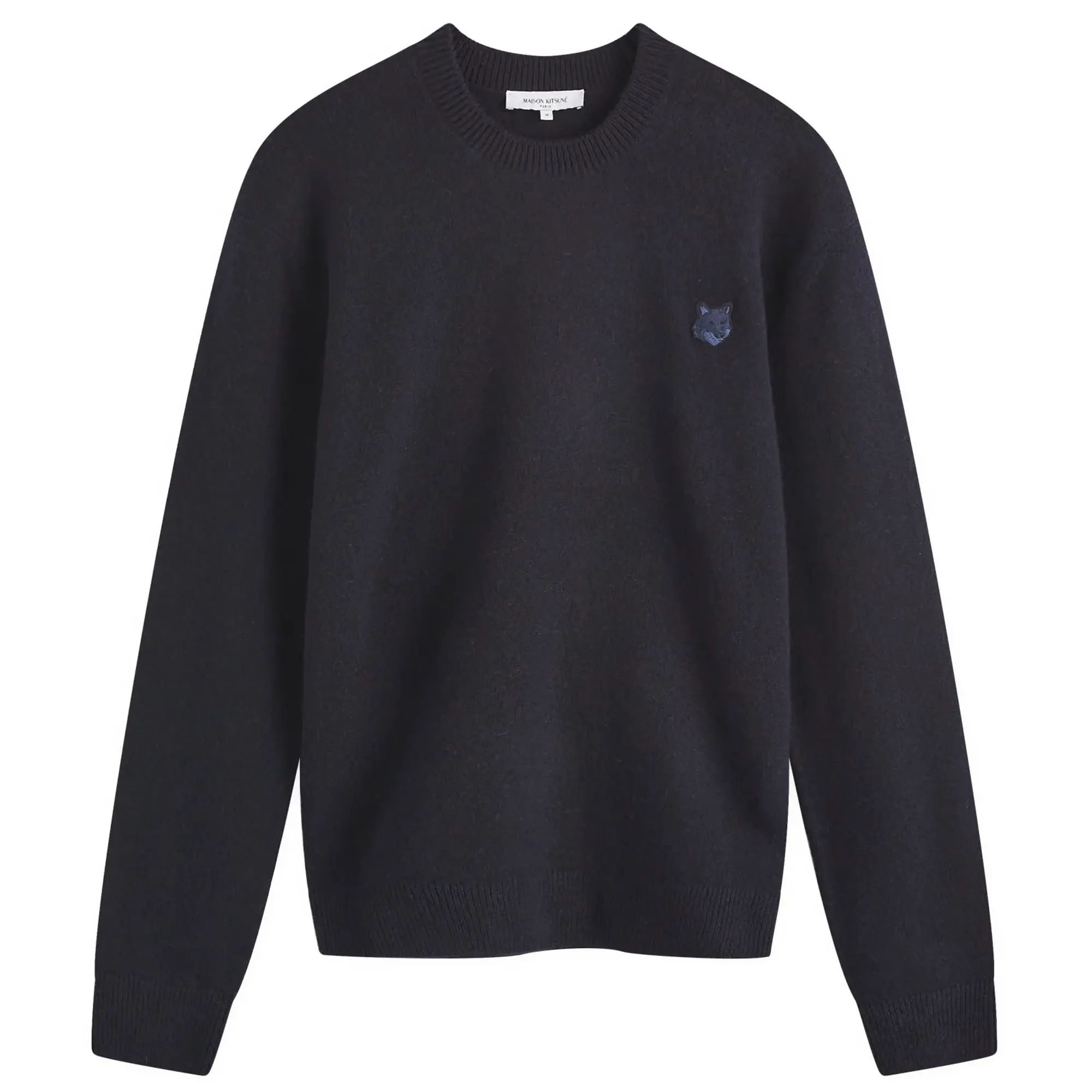 Maison Kitsune Bold Fox Head Patch Regular Lambswool Crew Ju Navy