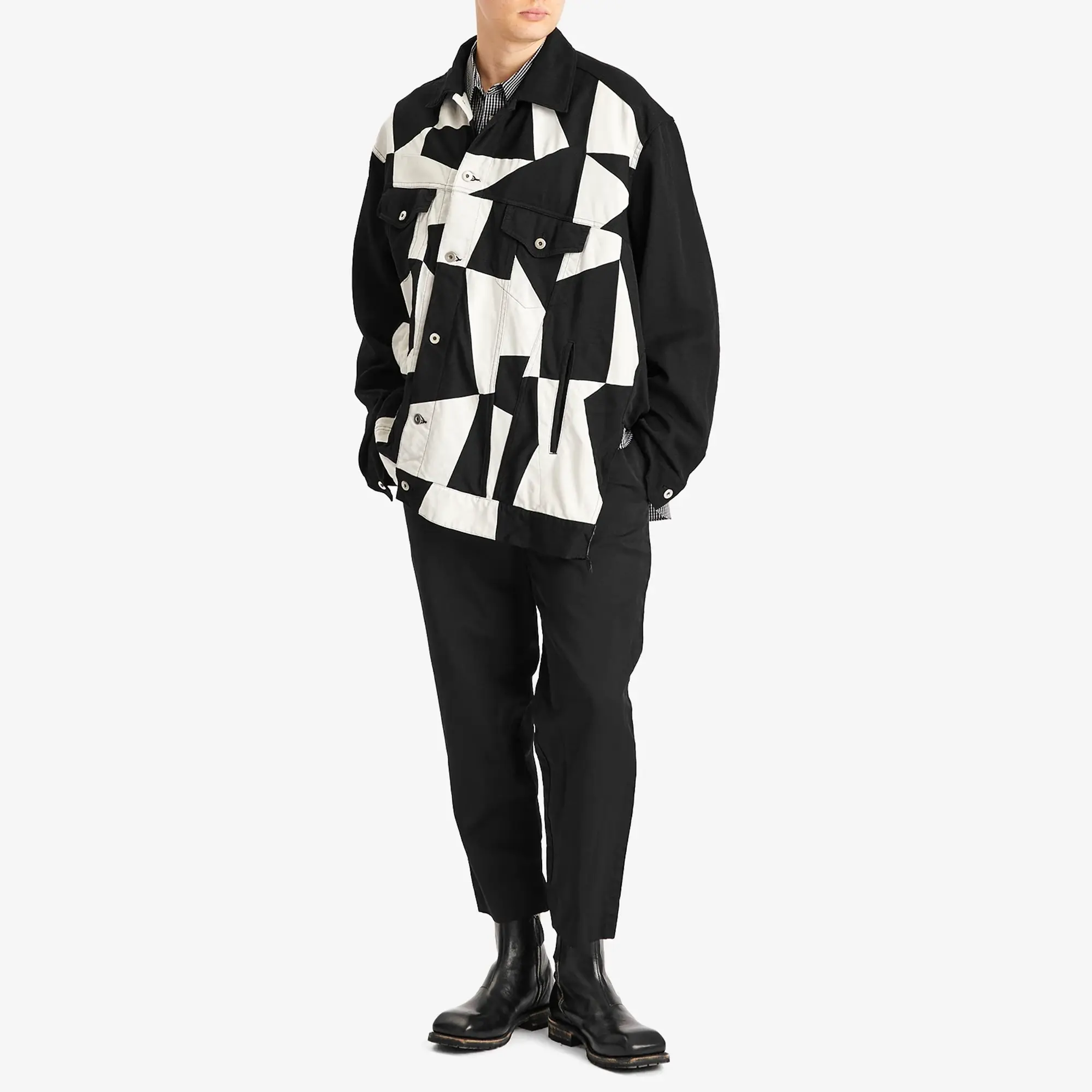Comme des Garçons Black Men's Patchwork Twill Jacket