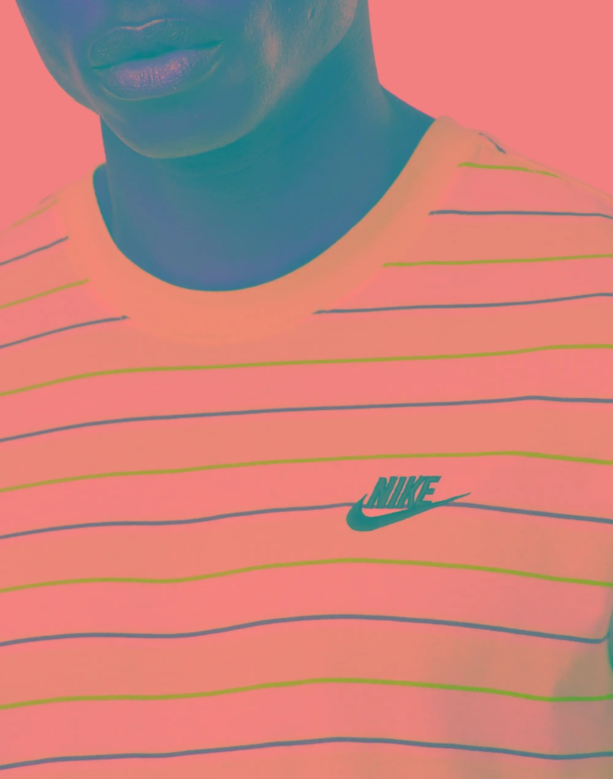 Men's Nike Club Stripe T-Shirt in White/Blue 