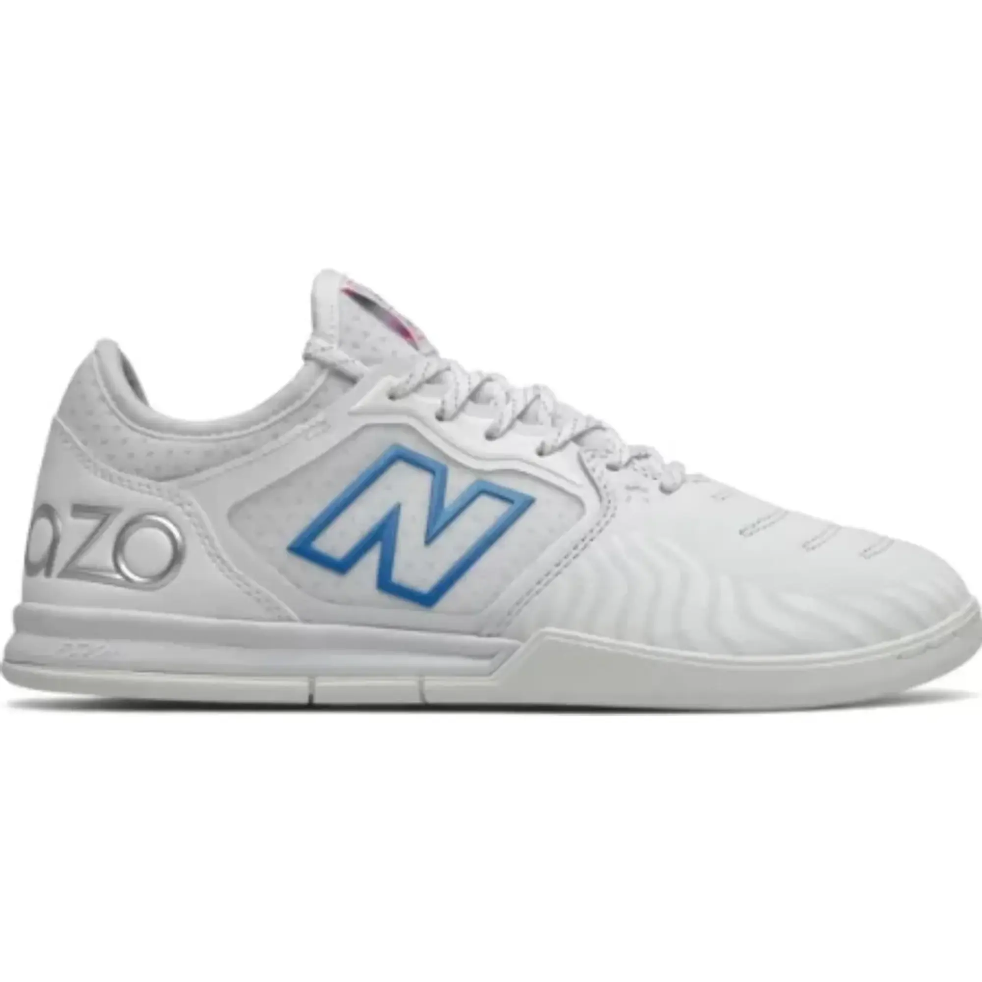 New Balance Men's audazo V5+ Pro IN in White/Blue/Pink Leather