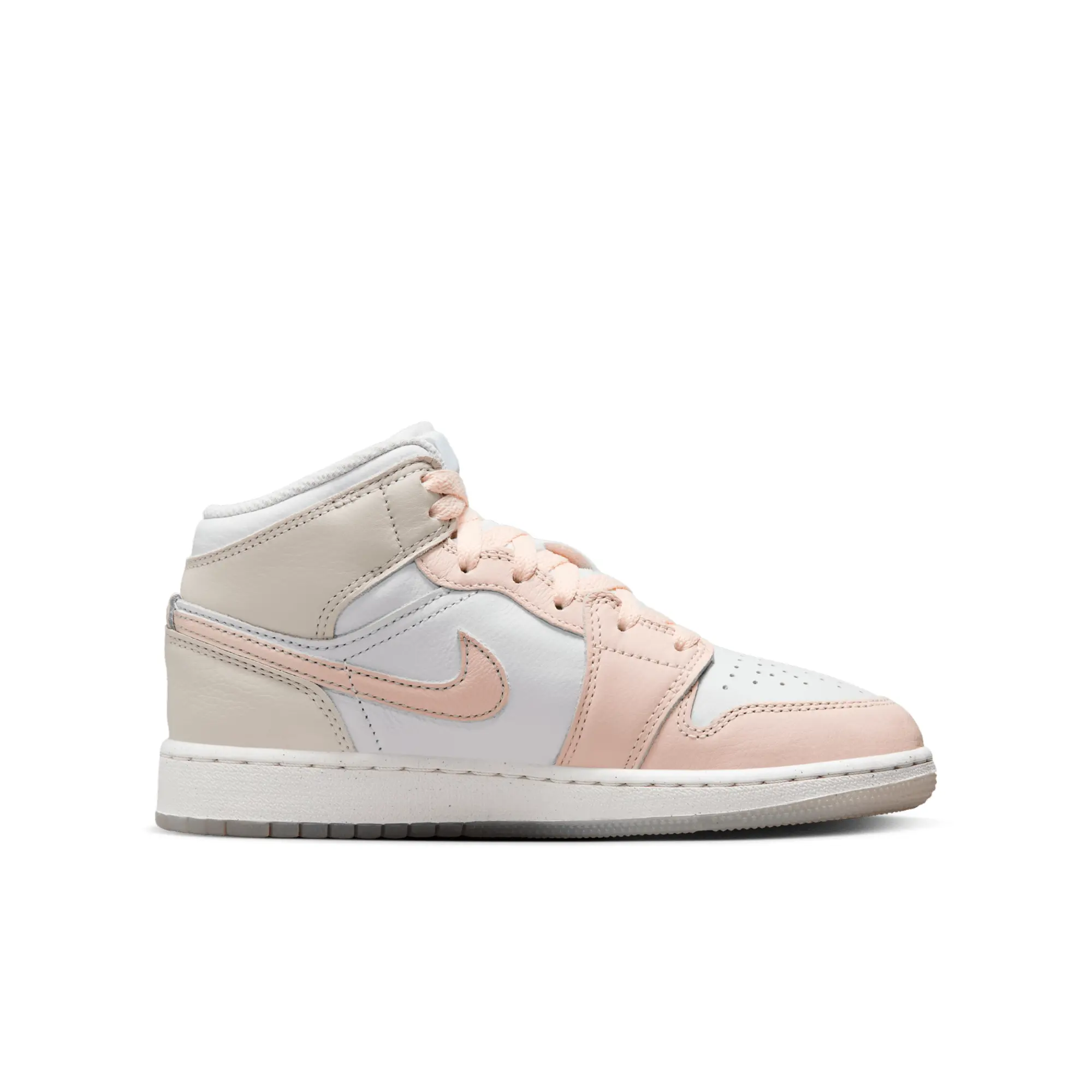 Nike Air Jordan 1 Mid SE Big Kids' Shoes - White