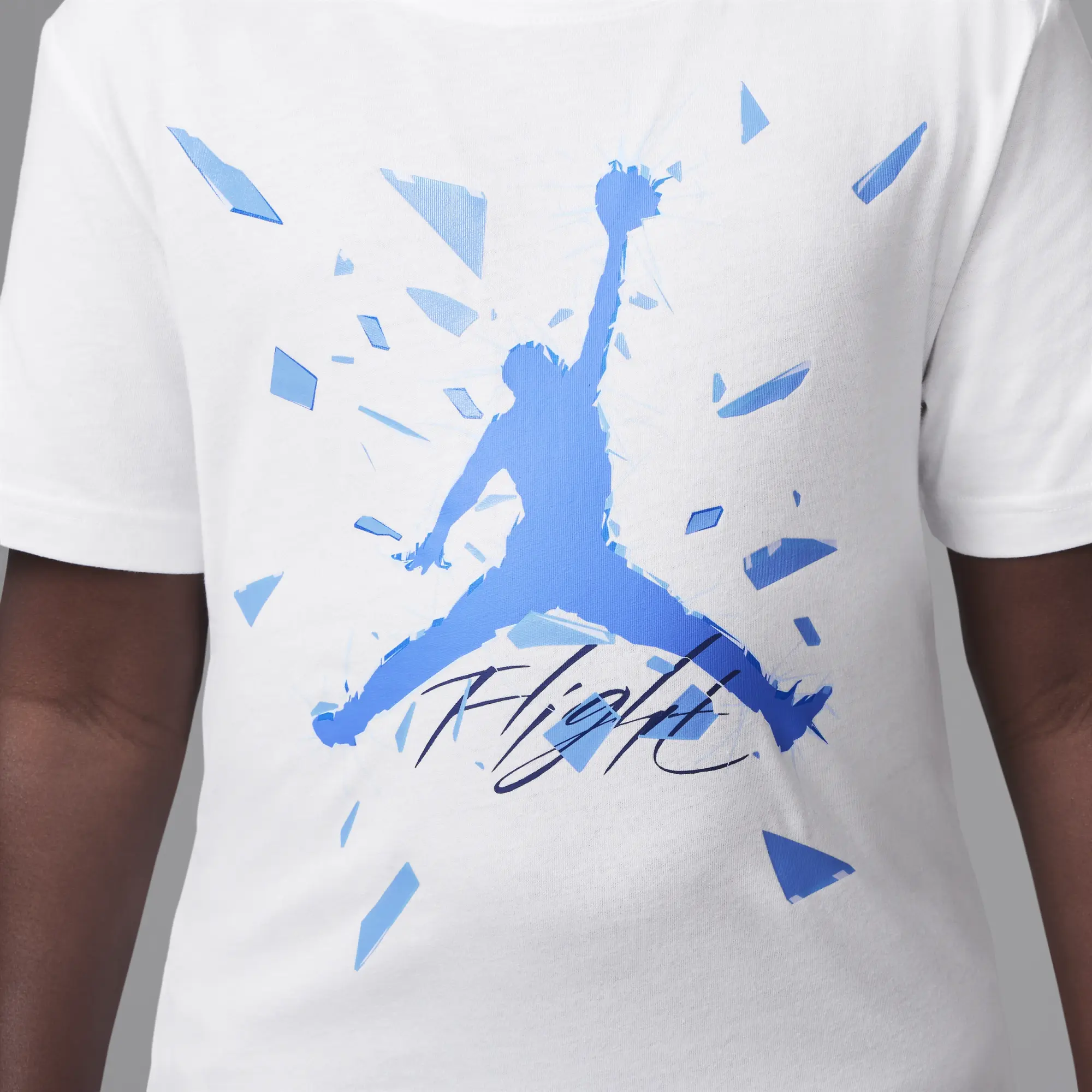 Nike Jordan Older Kids' Shattered Glass Jumpman T-Shirt - White - Cotton