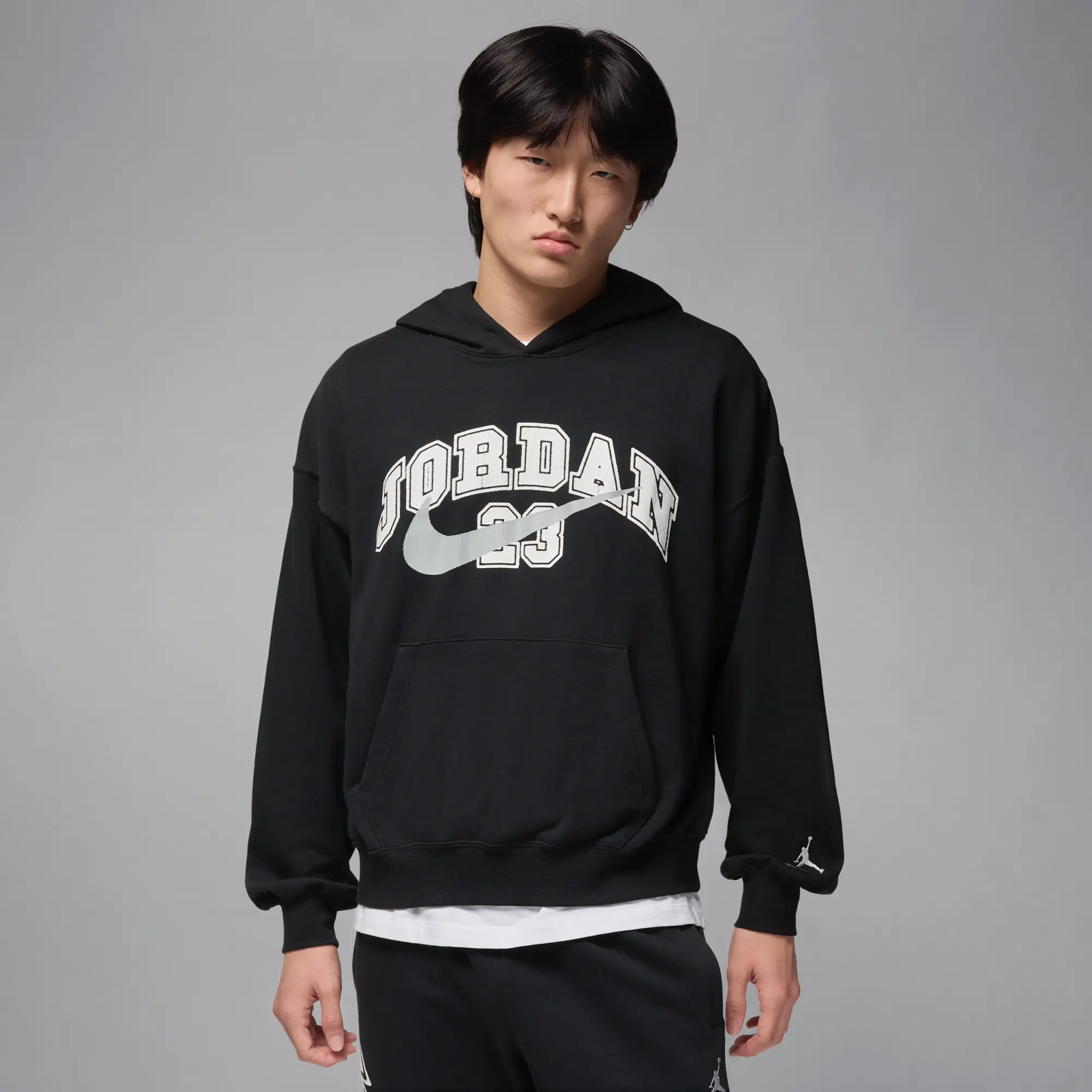 Nike Jordan MVP Men's Oversized French Terry Pullover Hoodie - Black - Cotton/Polyester