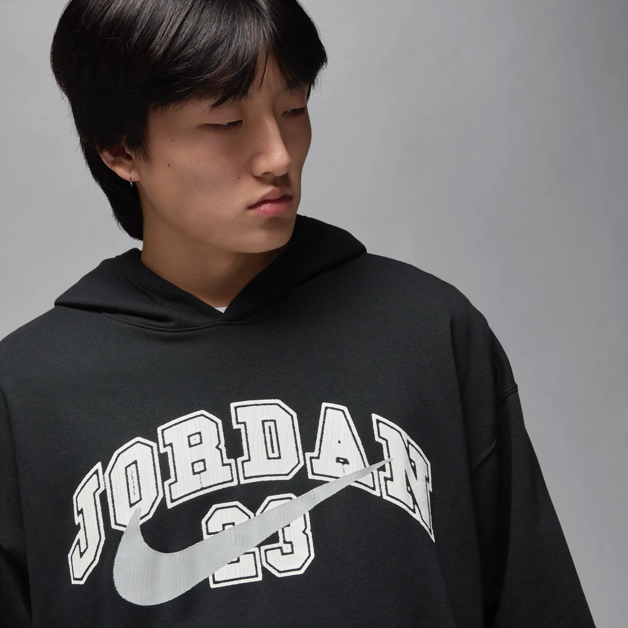 Nike Jordan MVP Men's Oversized French Terry Pullover Hoodie - Black - Cotton/Polyester