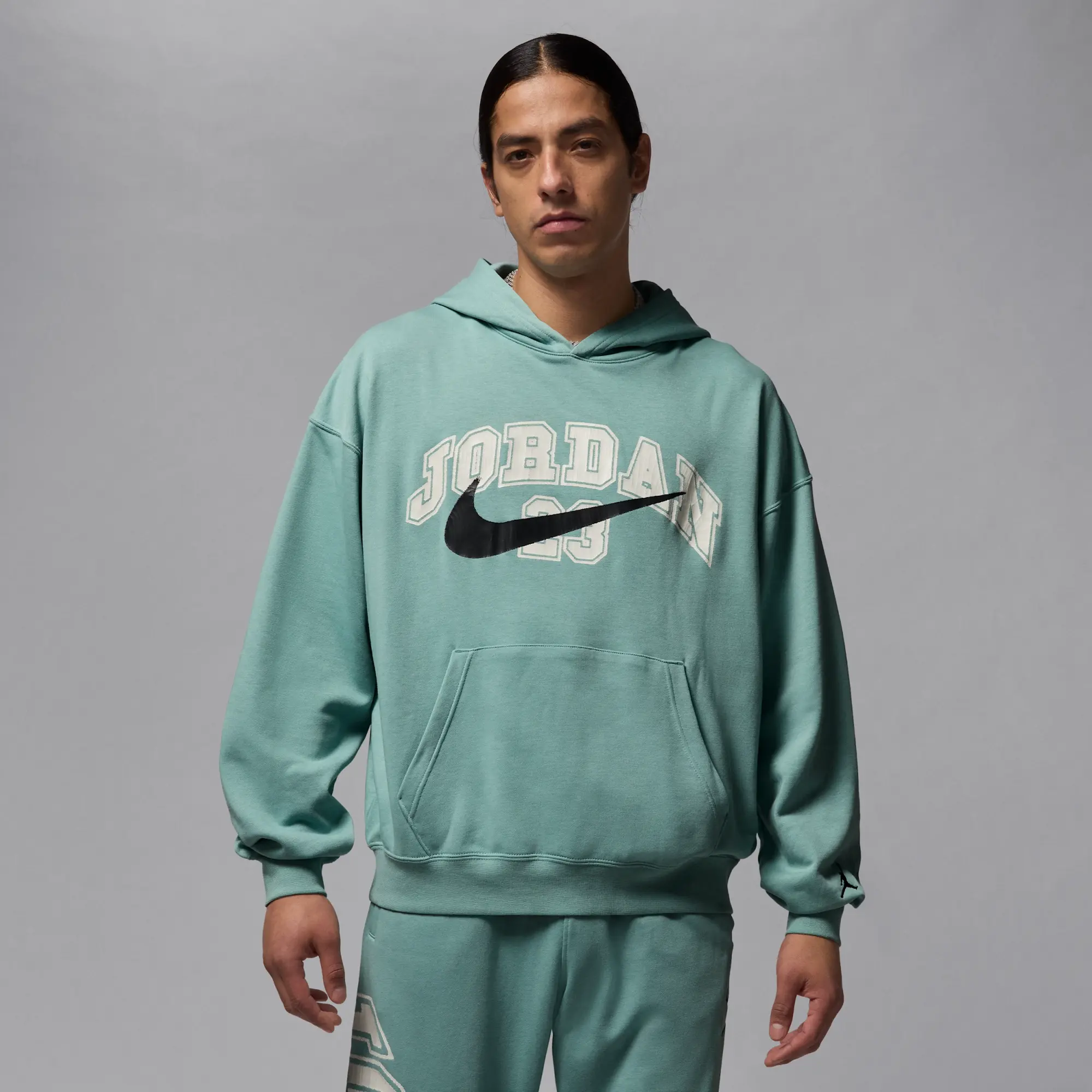 Nike Jordan MVP Men's Oversized French Terry Pullover Hoodie - Green - Cotton/Polyester