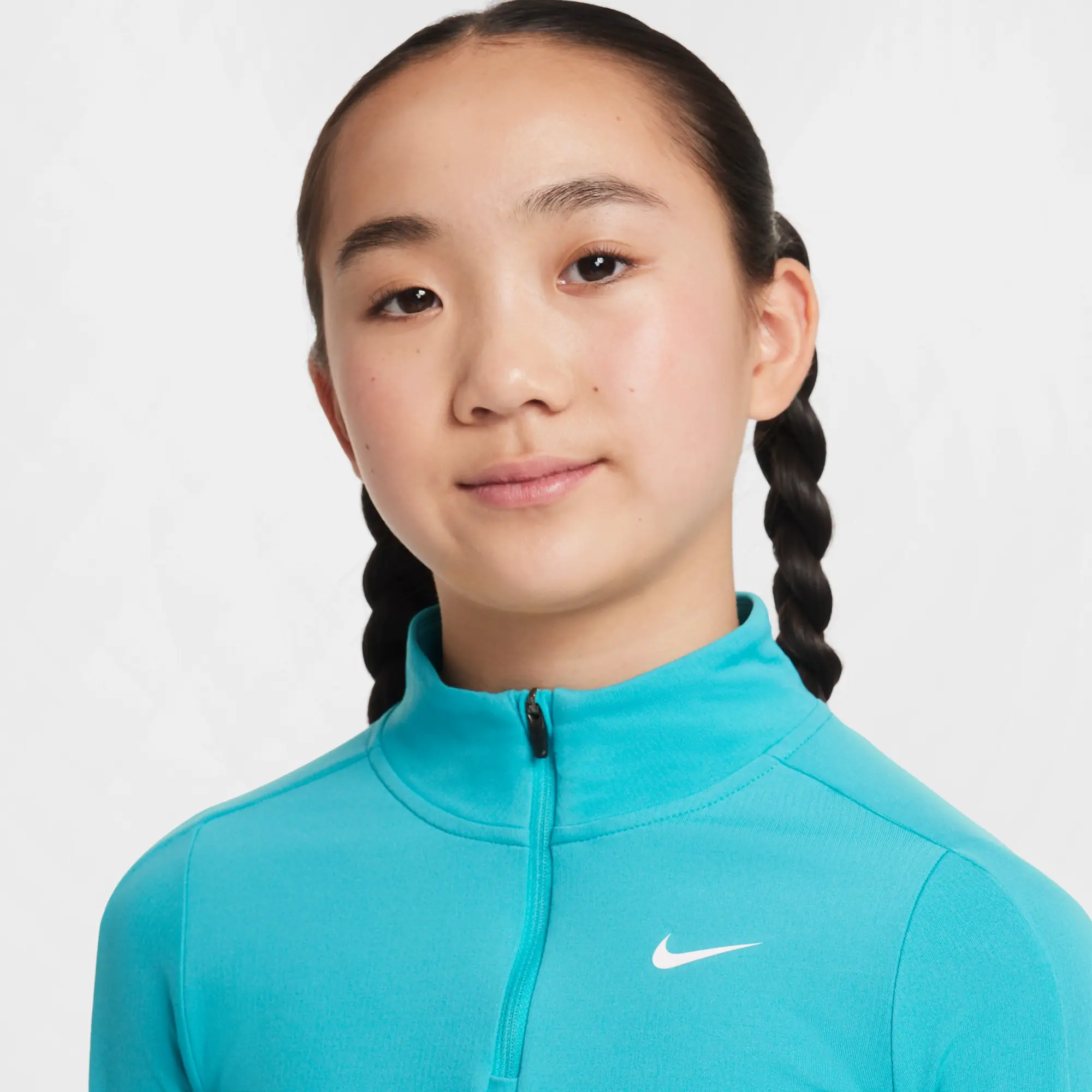 Nike Girls' Dri-FIT Long-Sleeve 1/4-Zip Top - Green - Polyester
