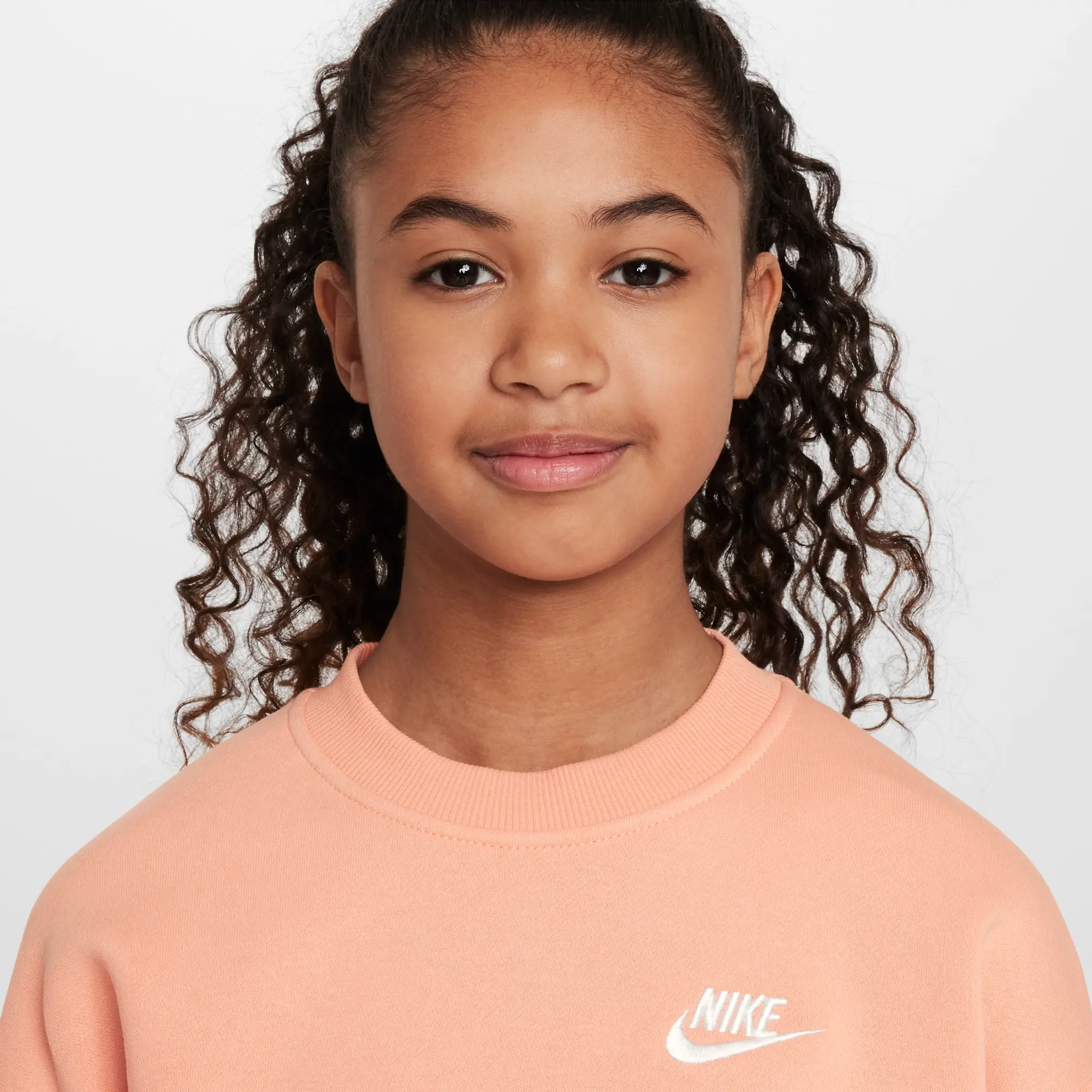 Nike Sportswear Club Fleece Older Kids' Oversized Sweatshirt - Orange - Cotton/Polyester