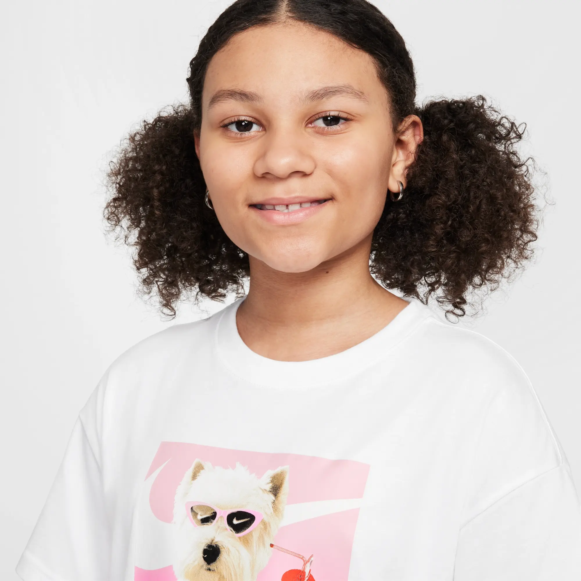 Nike Sportswear Older Kids' (Girls') T-Shirt - White - Cotton