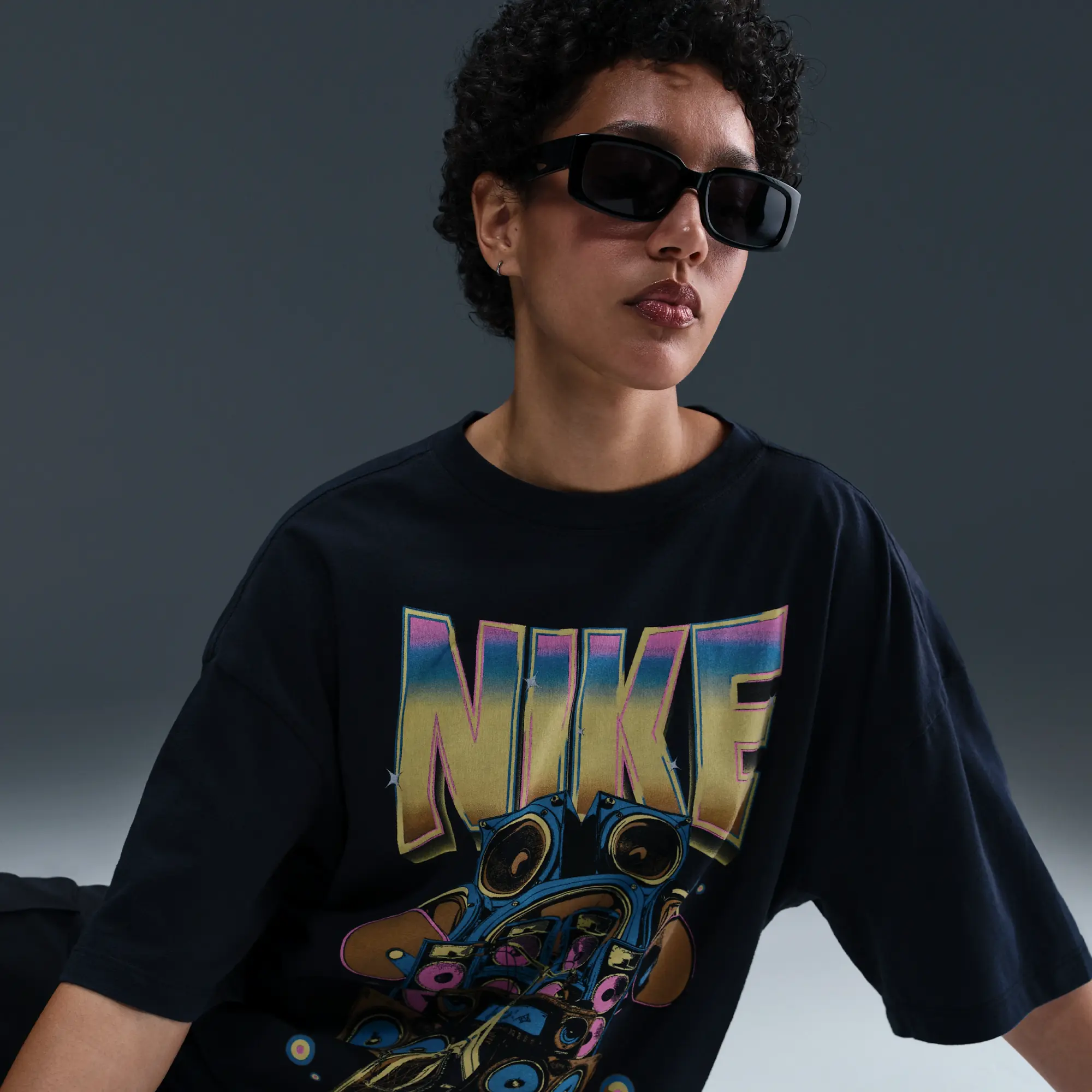 Nike Sportswear Women's Oversized Short-Sleeve T-Shirt - Black - Cotton