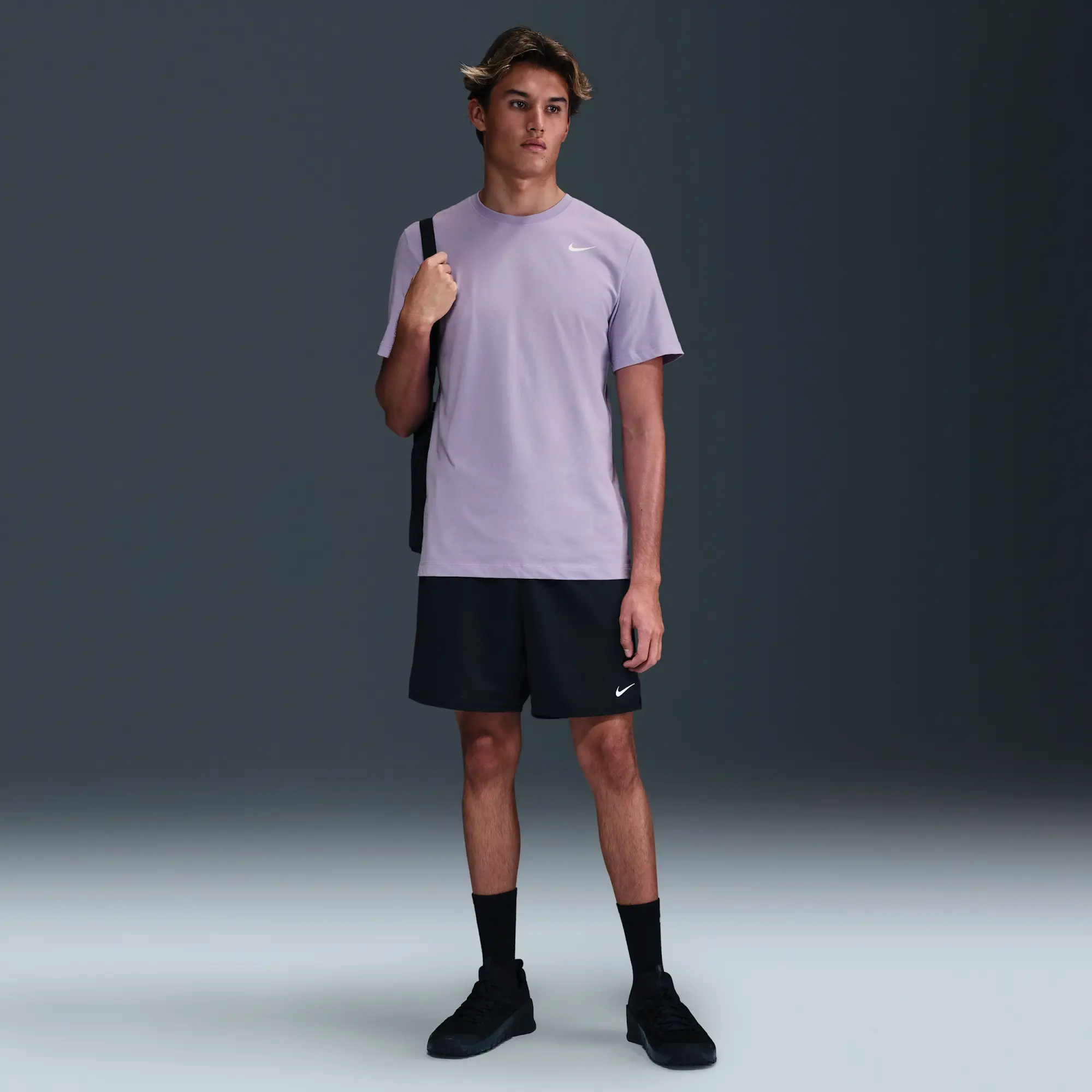 Nike Dri-FIT Men's Fitness T-Shirt - Purple - Cotton/Polyester