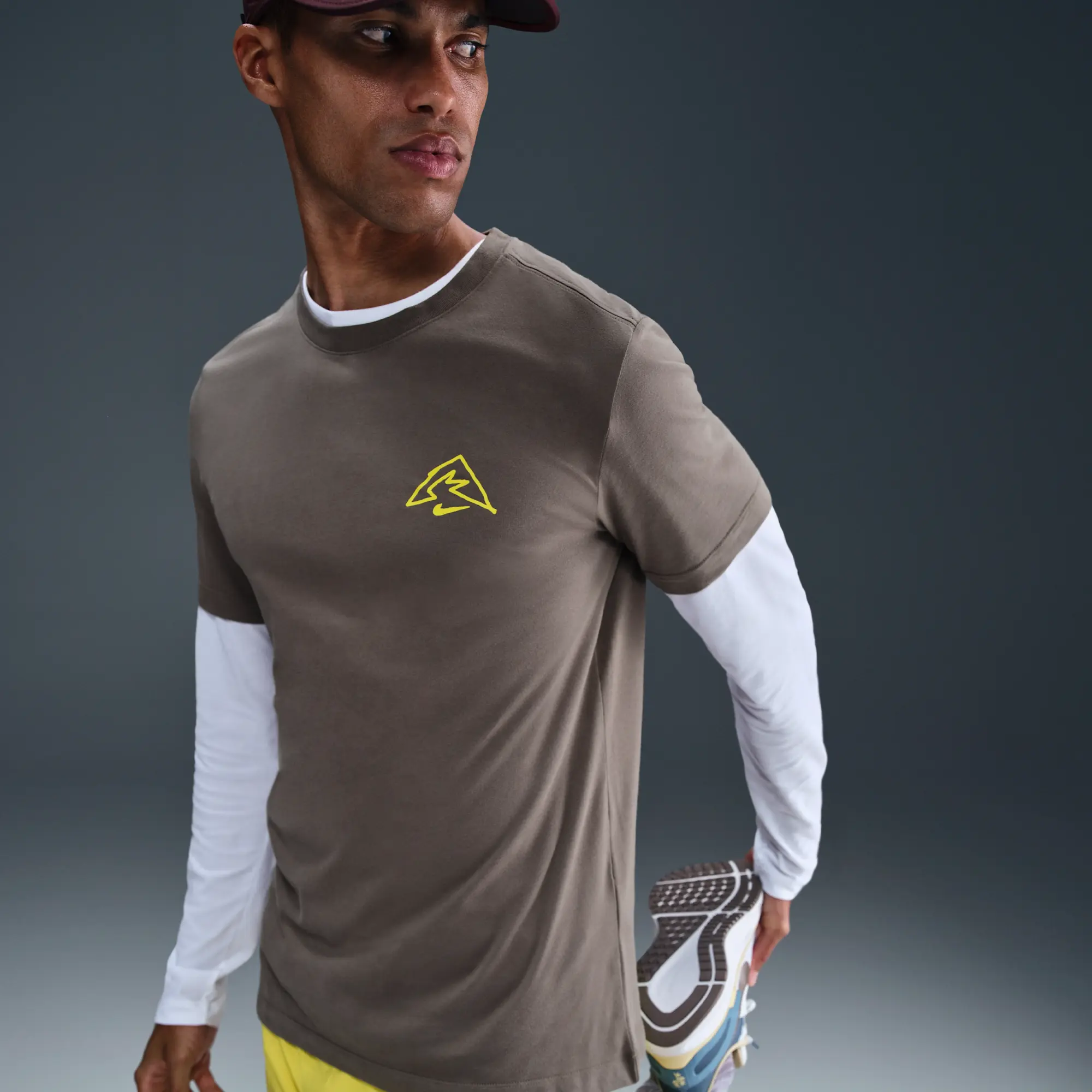 Nike Men's Dri-FIT T-Shirt - Grey - Cotton/Polyester