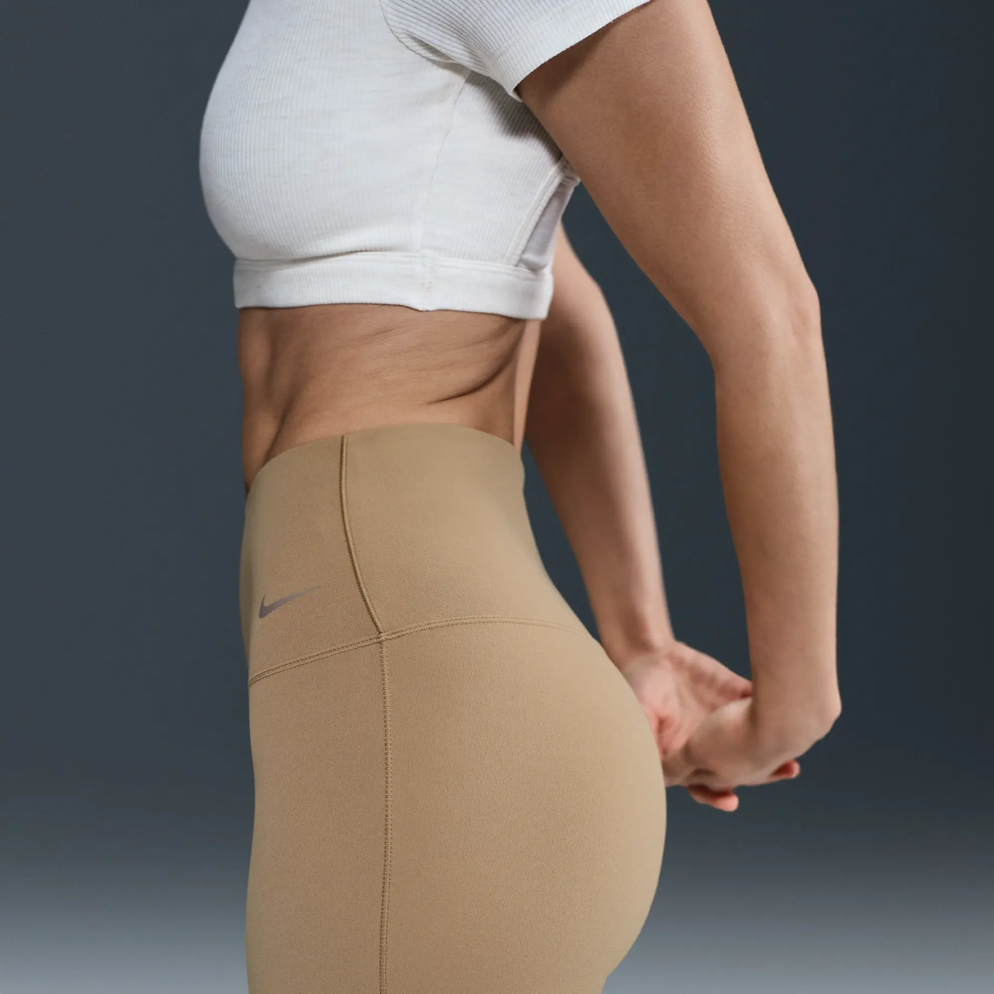 Nike Zenvy Women's High-Waisted Flared Leggings - Brown - Nylon/Elastane