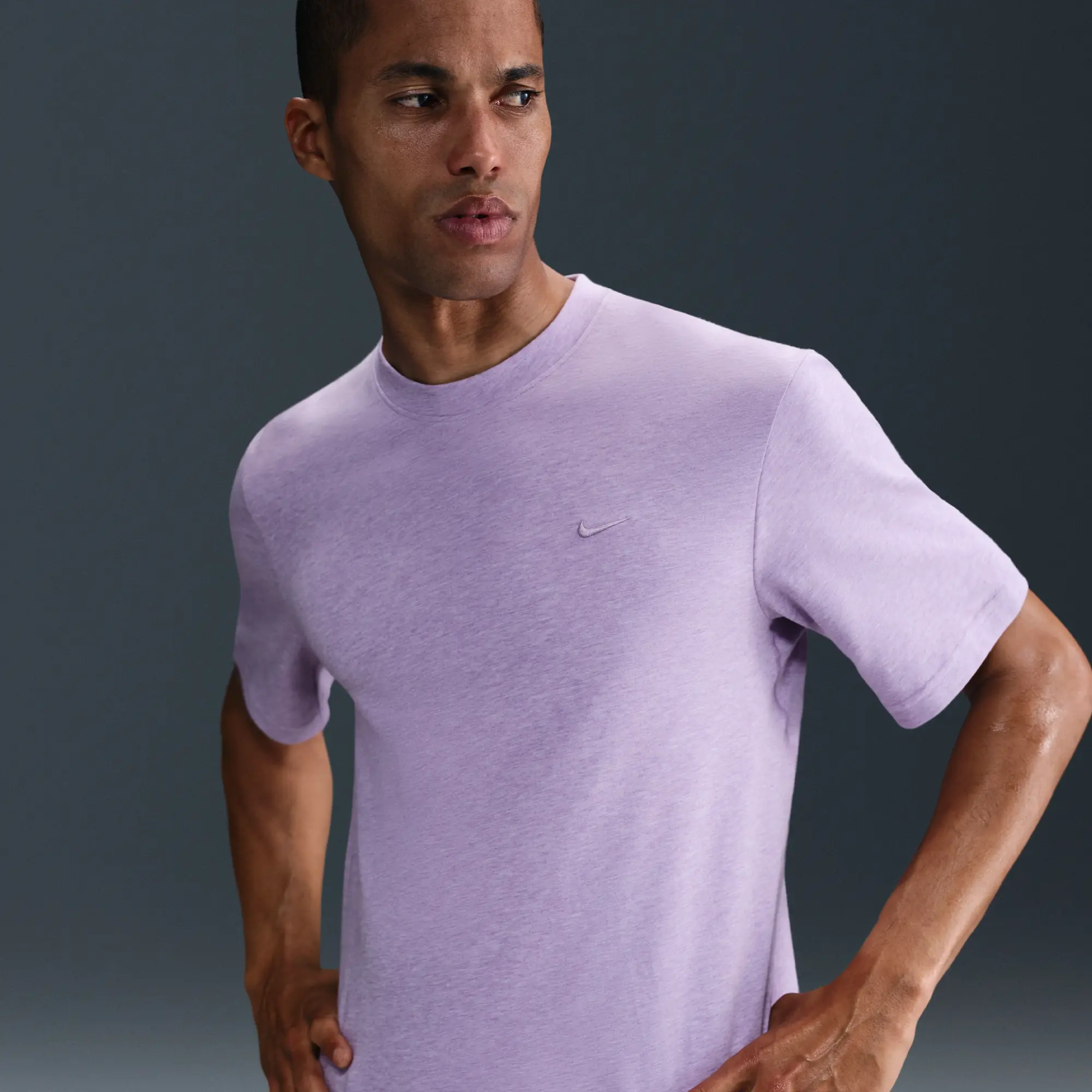 Nike Primary Men's Dri-FIT Short-sleeve Versatile Top - Purple - Cotton/Polyester