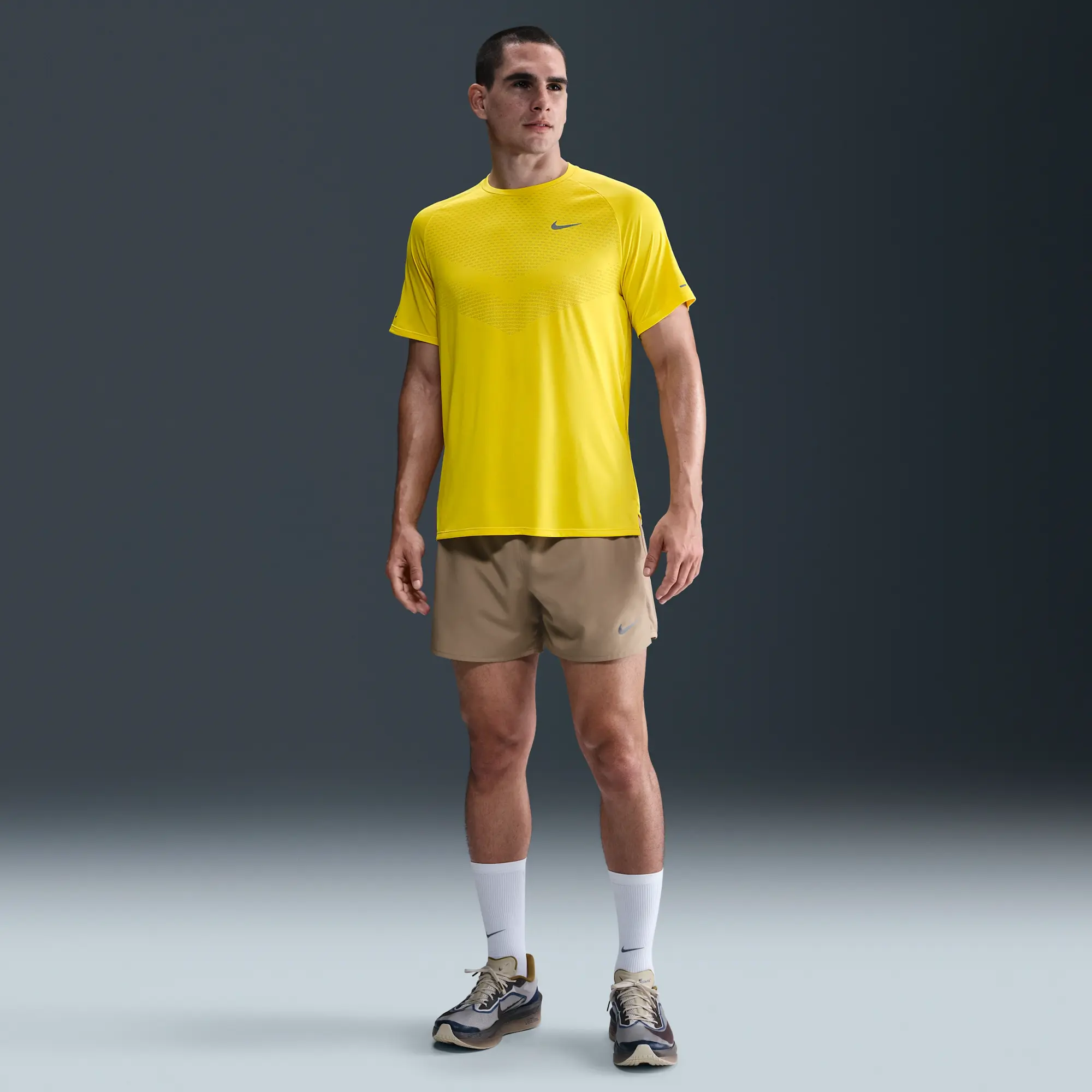Nike Stride Men's Dri-FIT ADV Short-Sleeve Running Top - Yellow - Polyester