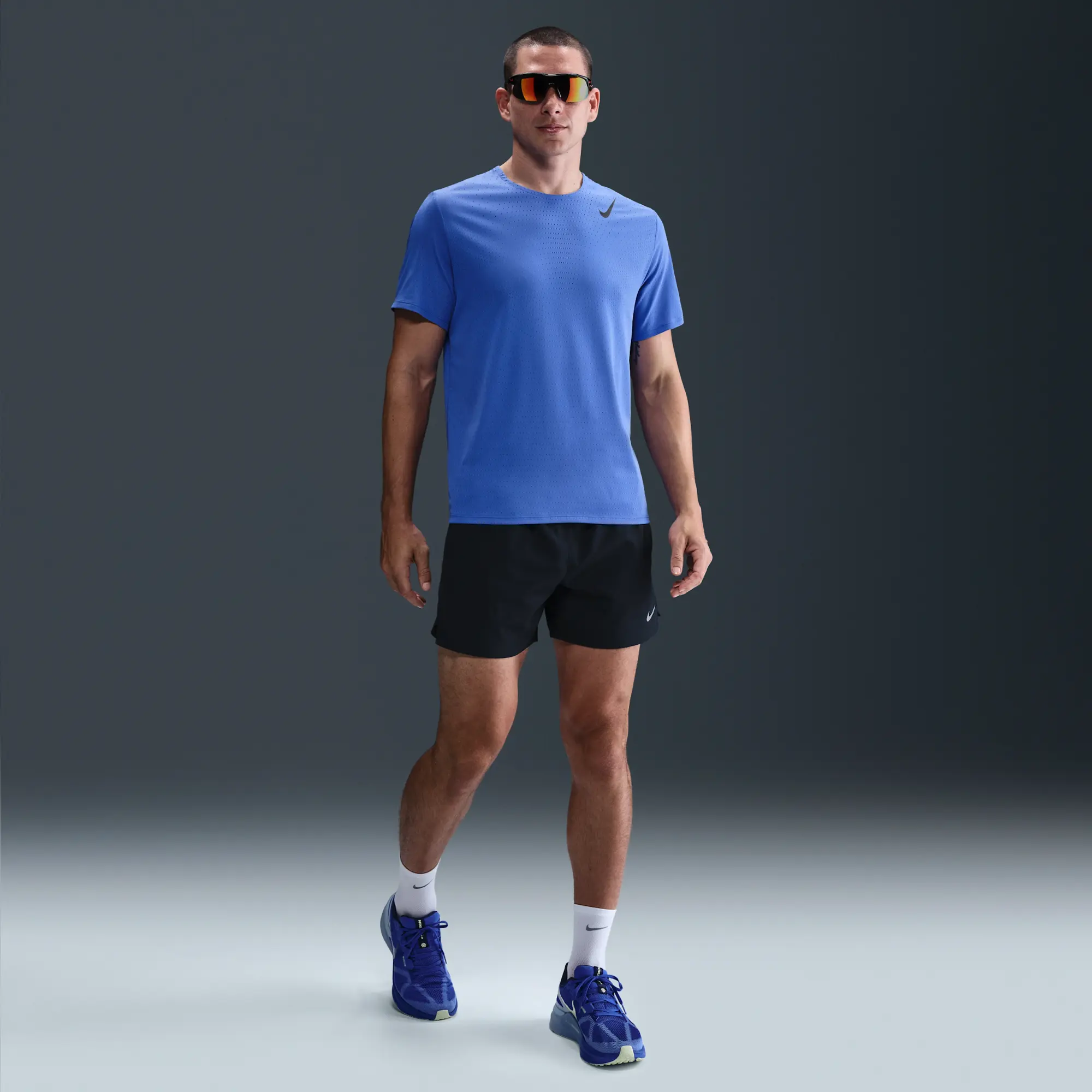 Nike AeroSwift Men's Dri-FIT ADV Short-Sleeve Running Top - Blue - Polyester