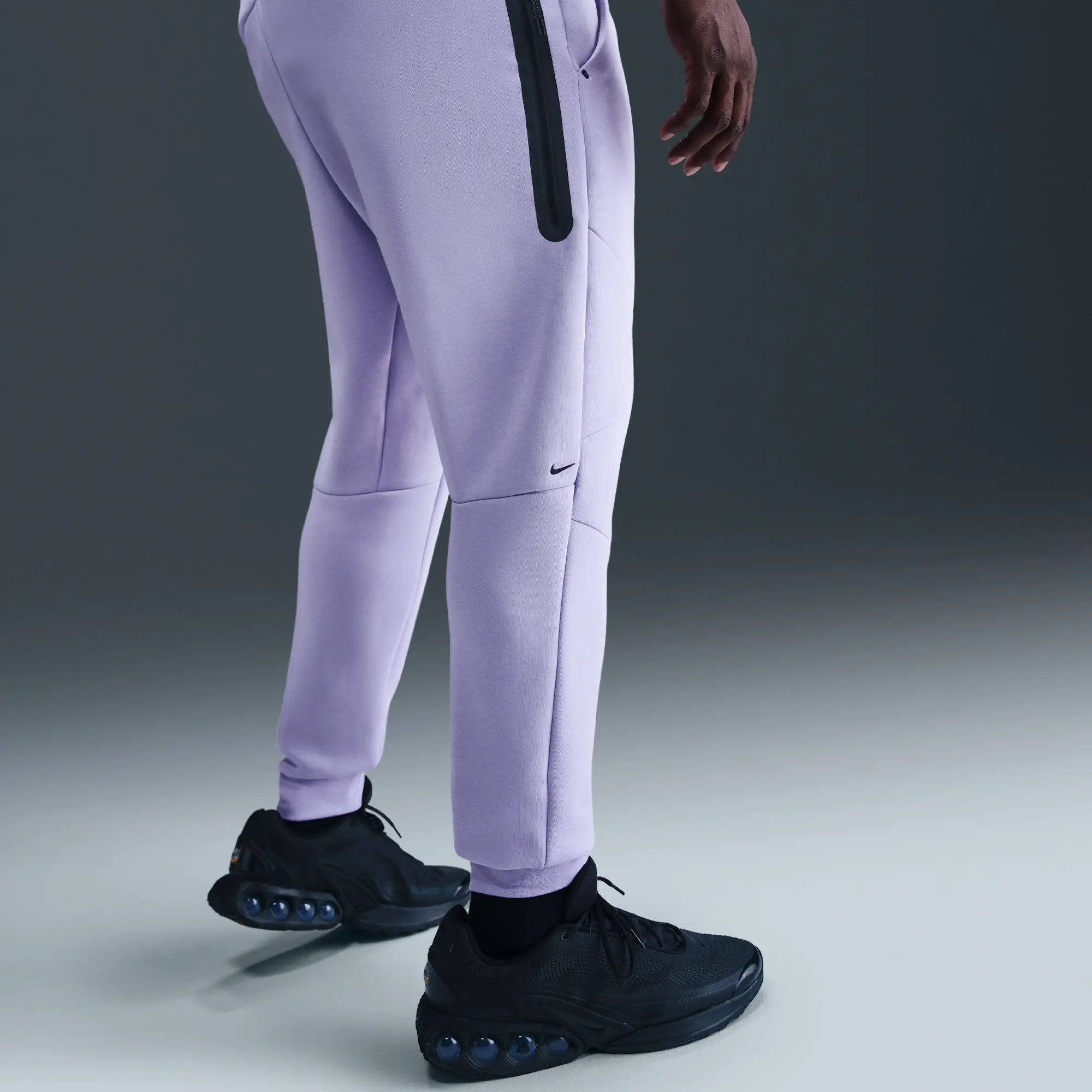 Nike Tech Men's Fleece Joggers - Purple - Cotton/Polyester