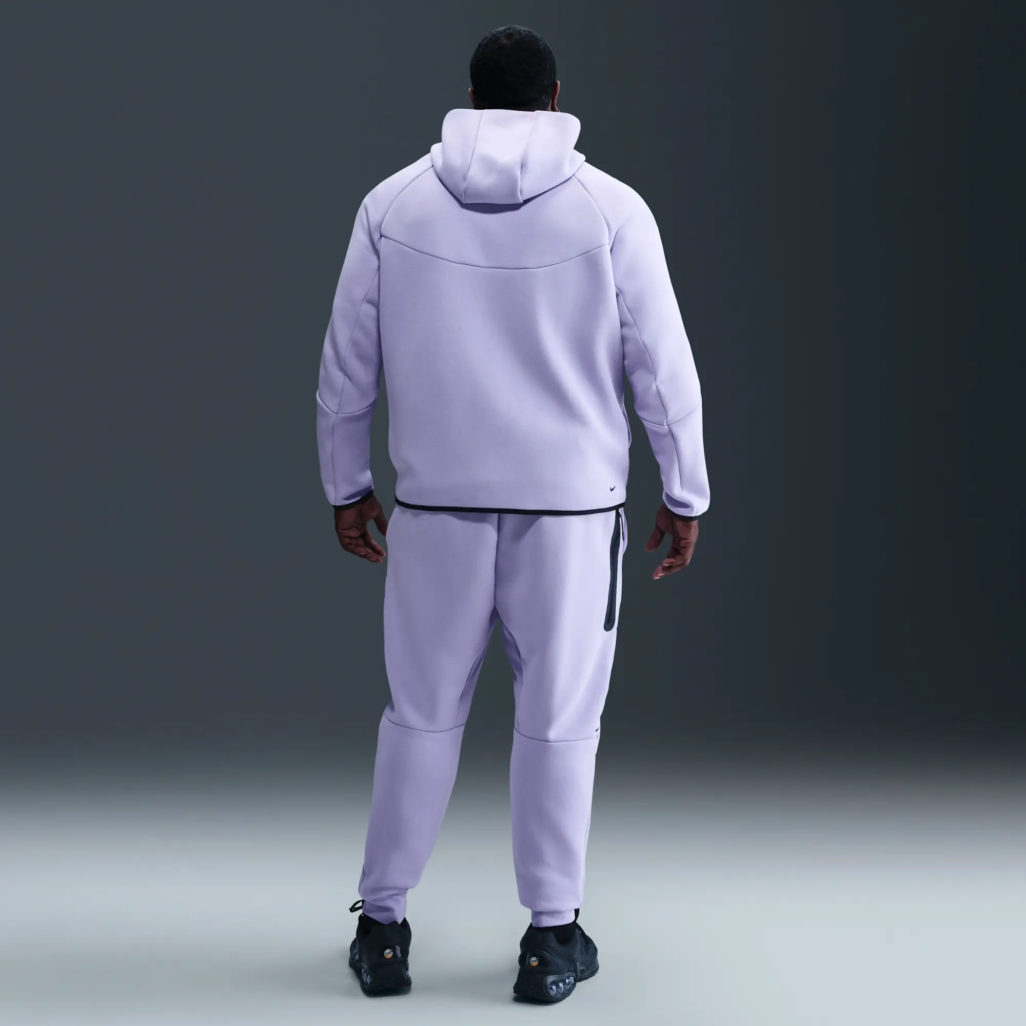 Nike Tech Men's Fleece Joggers - Purple - Cotton/Polyester