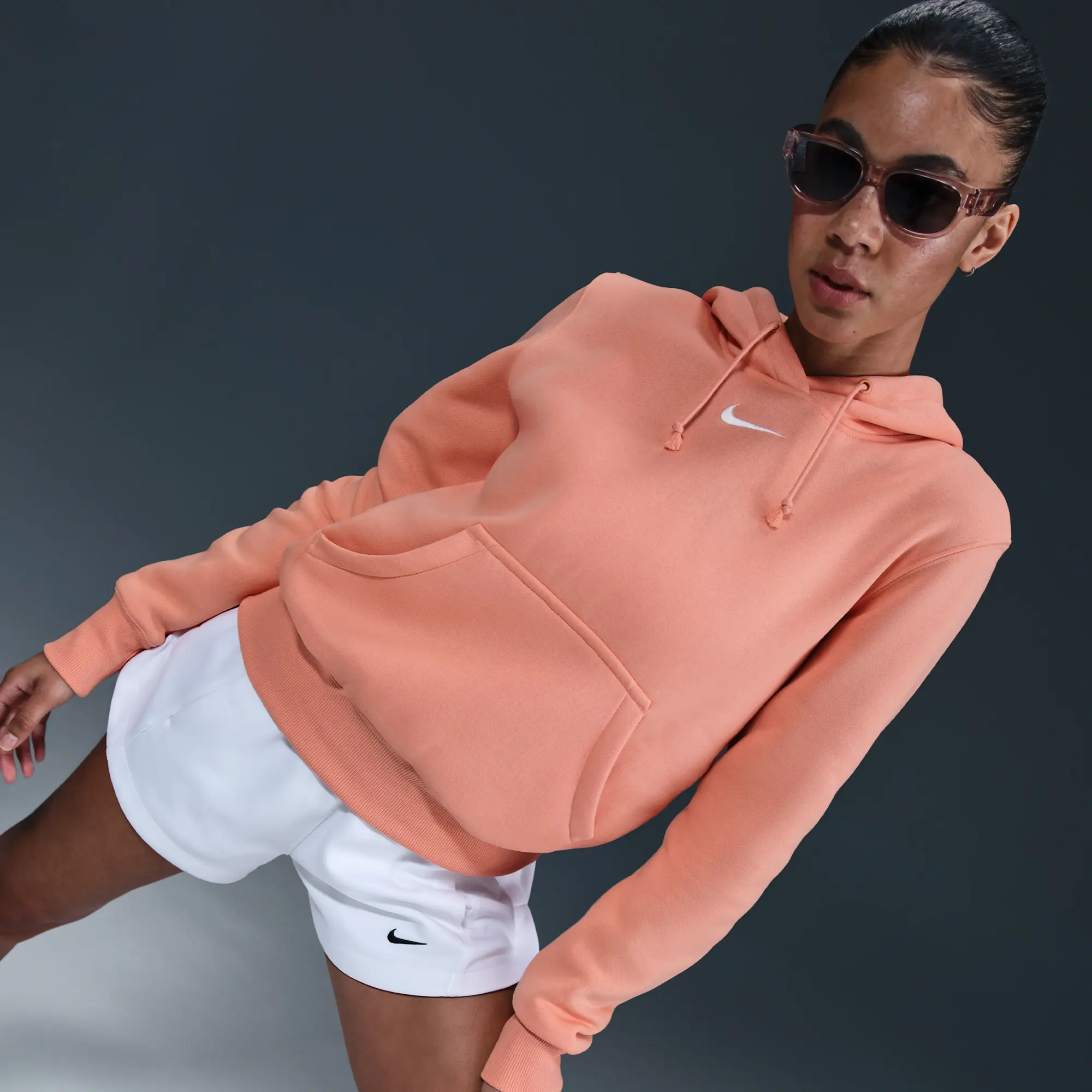 Nike Sportswear Phoenix Fleece Women's Pullover Hoodie - Orange - Cotton/Polyester