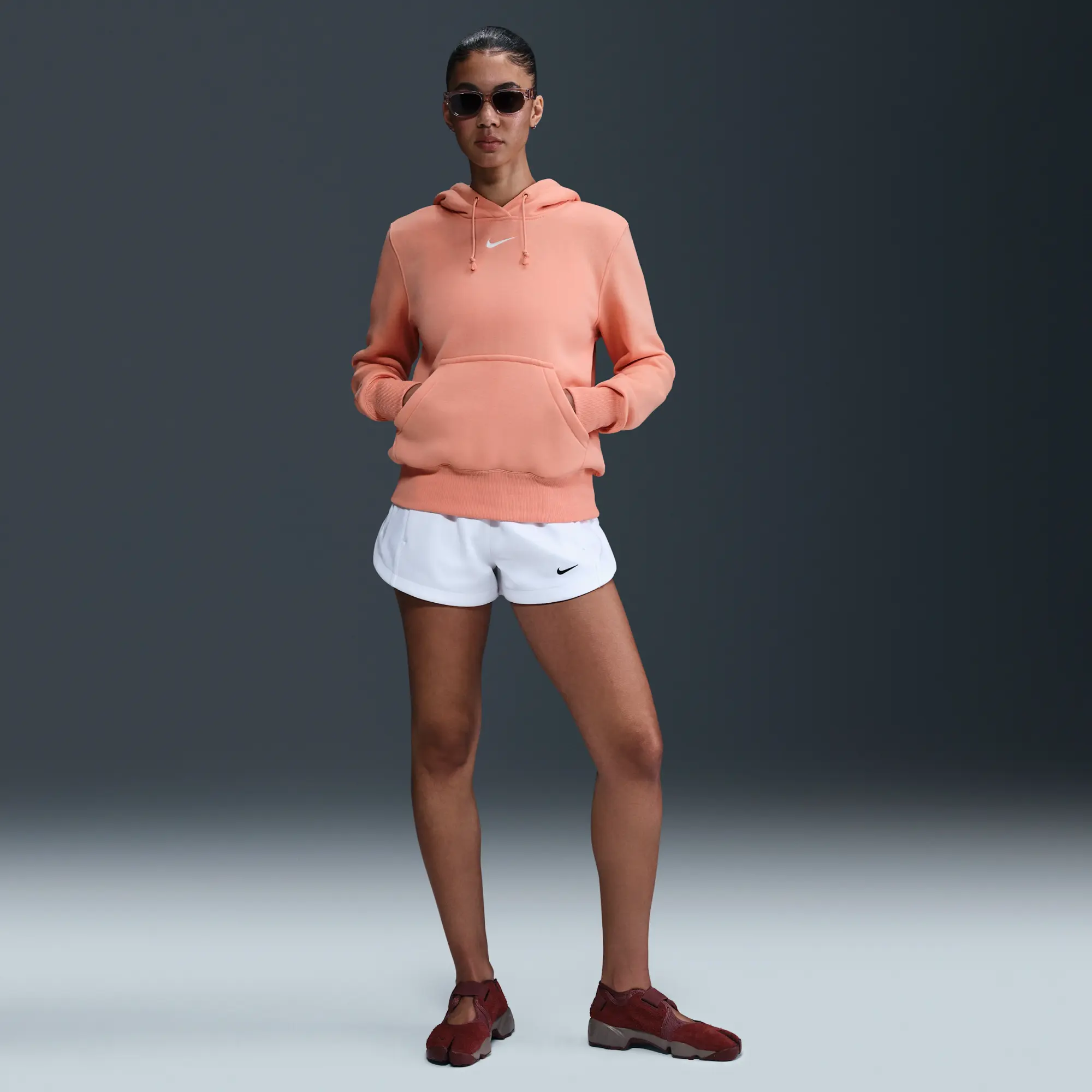 Nike Sportswear Phoenix Fleece Women's Pullover Hoodie - Orange - Cotton/Polyester