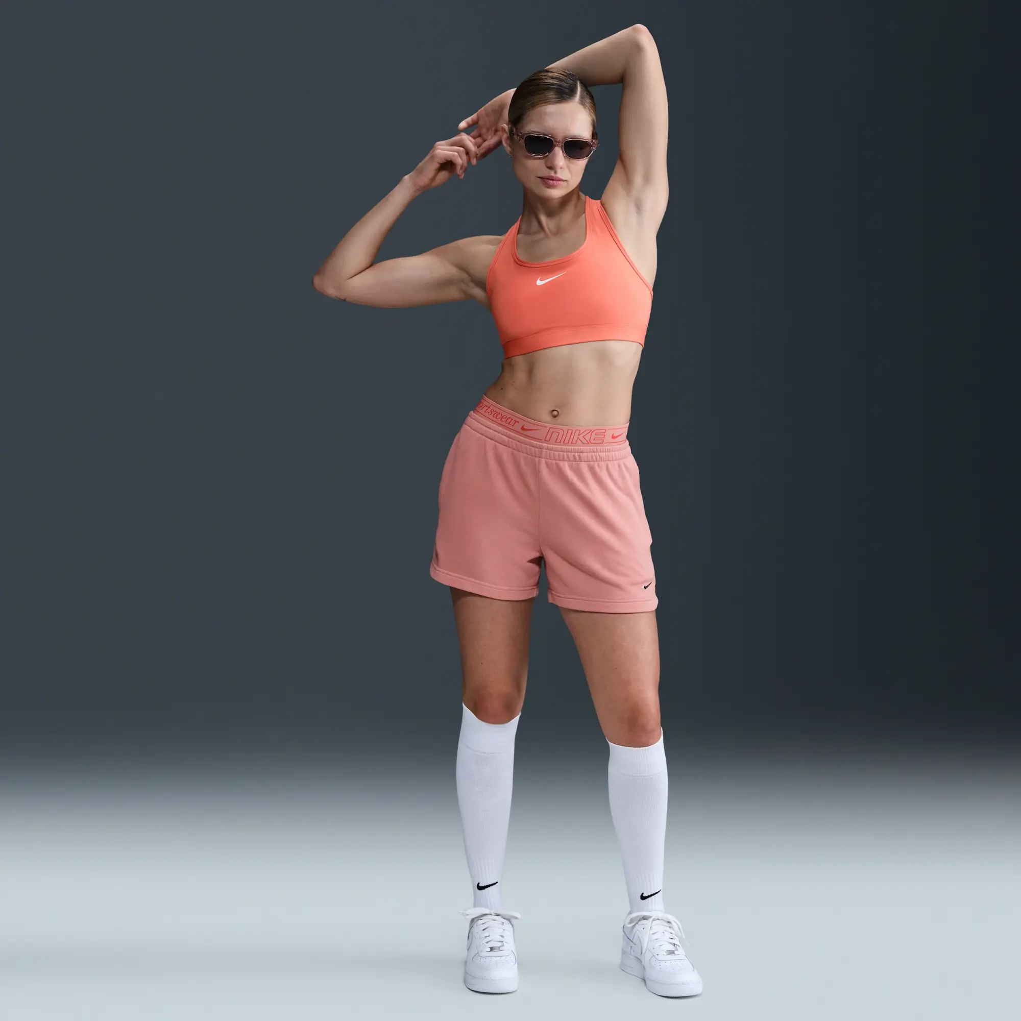 Nike Sportswear Chill Terry Women's Mid-Rise 10cm (approx.) Shorts - Pink - Cotton/Polyester