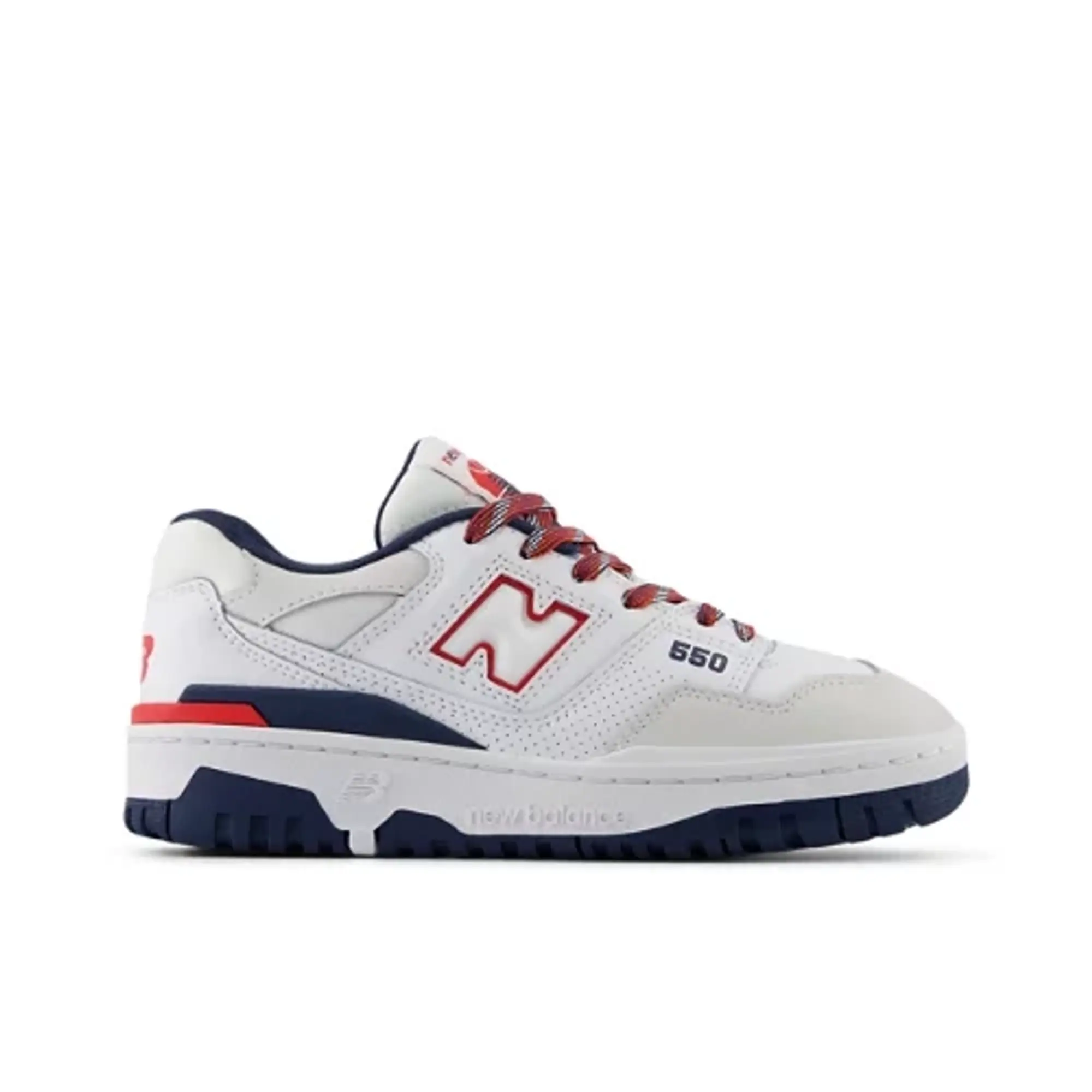 New Balance Kids' 550 in White/Red Synthetic