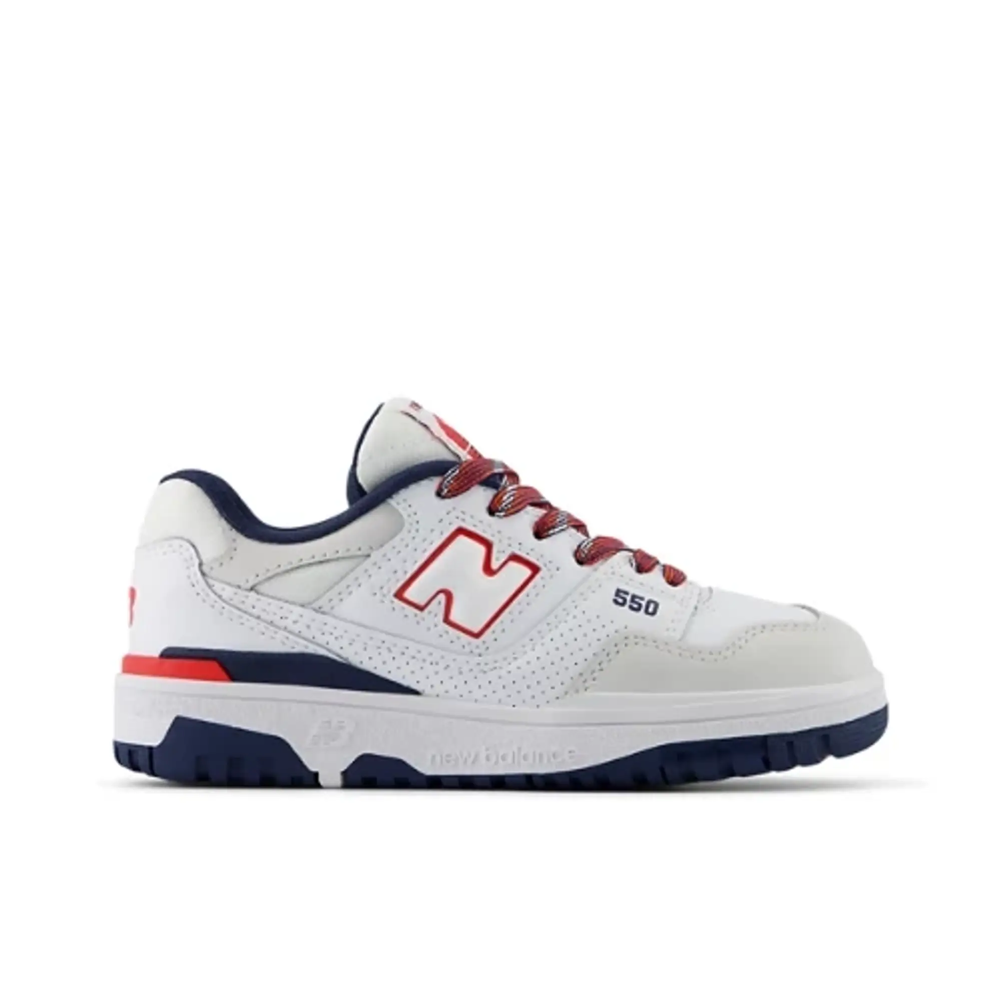 New Balance Kids' 550 in White/Red Synthetic