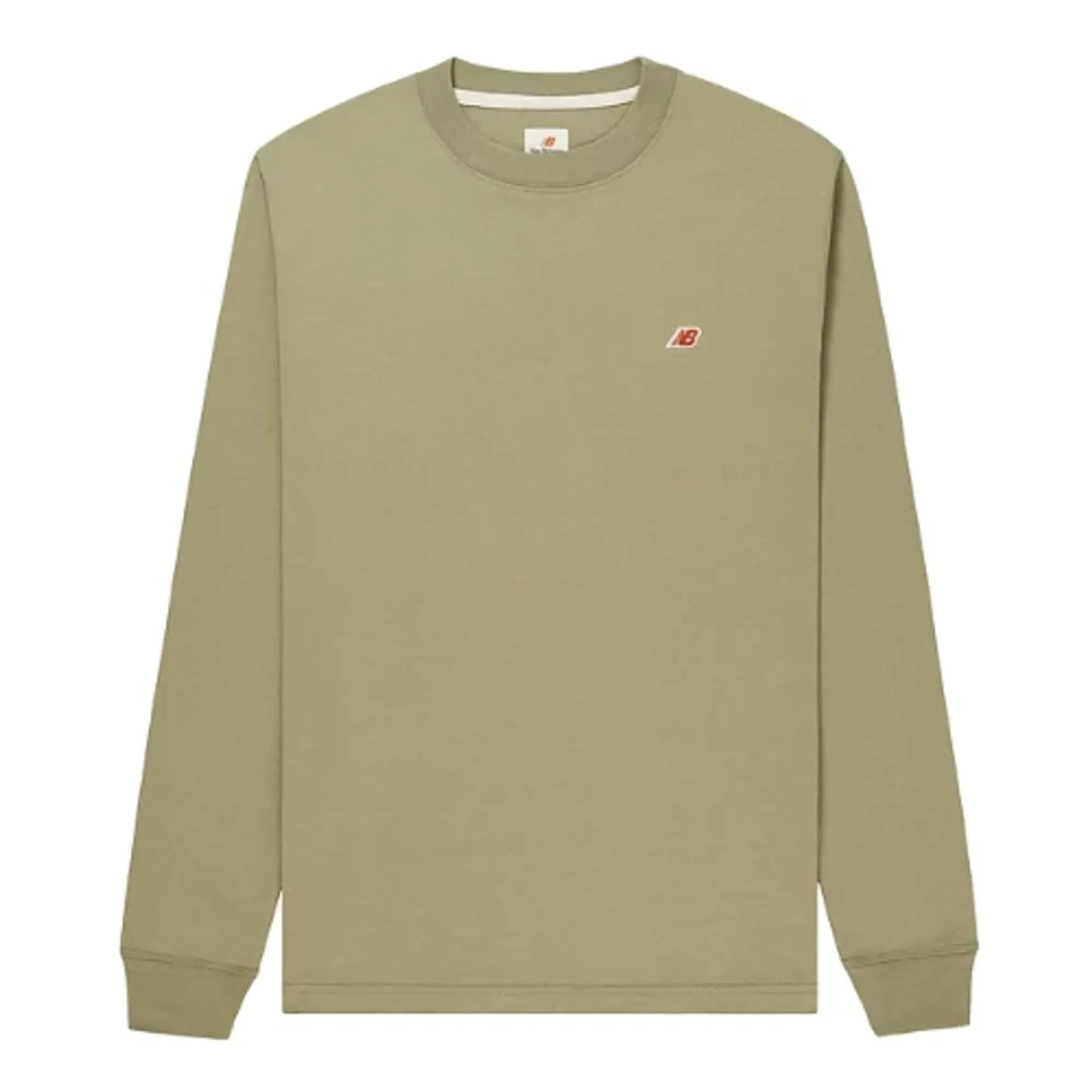 New Balance Unisex MADE in USA Core Long Sleeve T-Shirt in Green Cotton Jersey