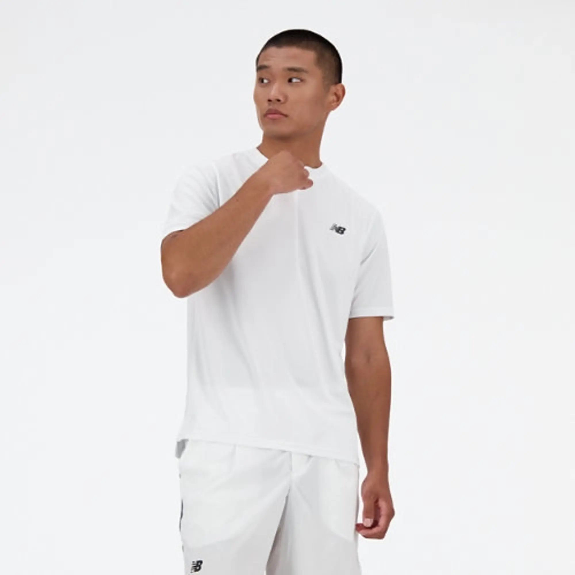 New Balance Men's Tournament Top in White Poly Knit