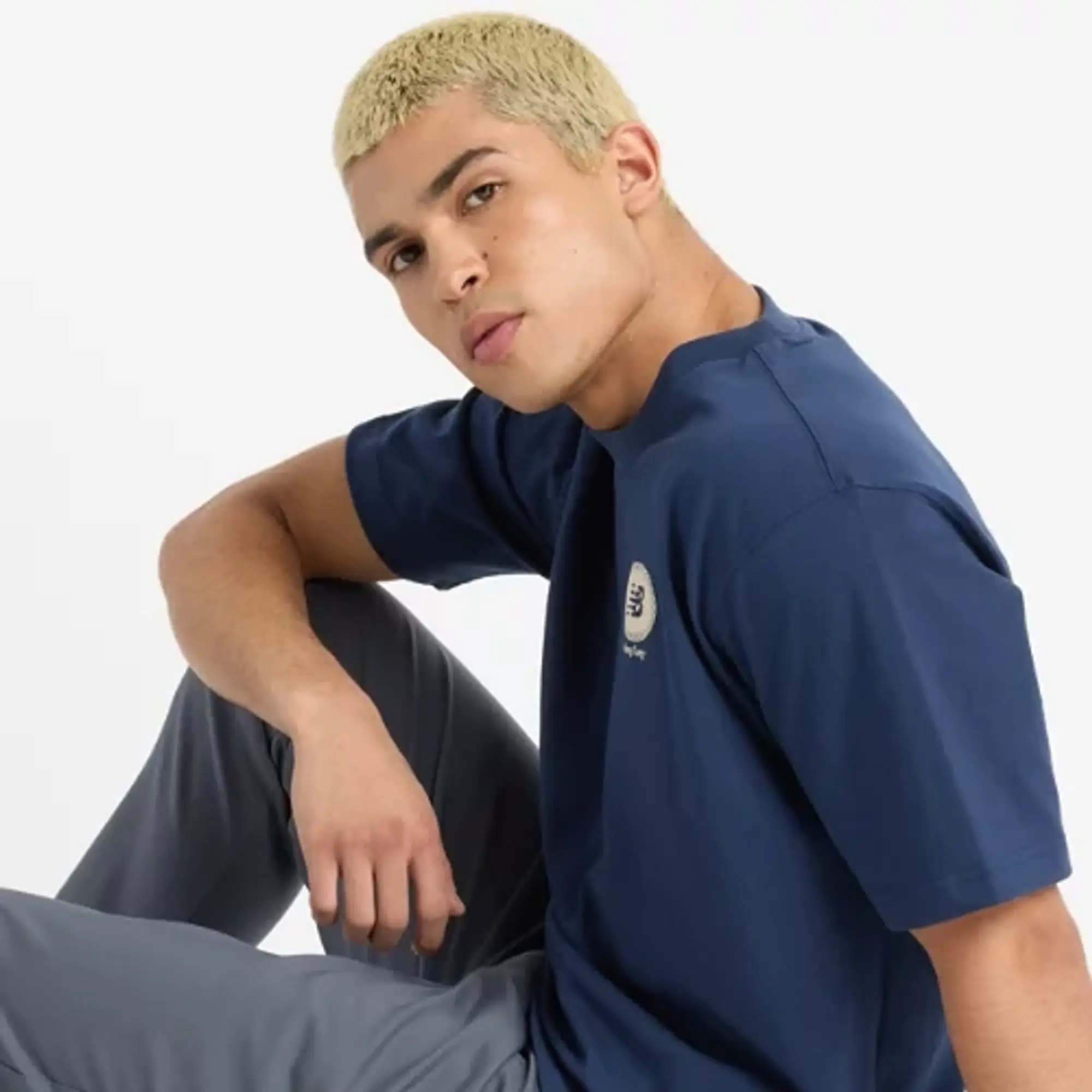 New Balance Men's Hong Kong Sneaker Street T-Shirt in Blue Cotton