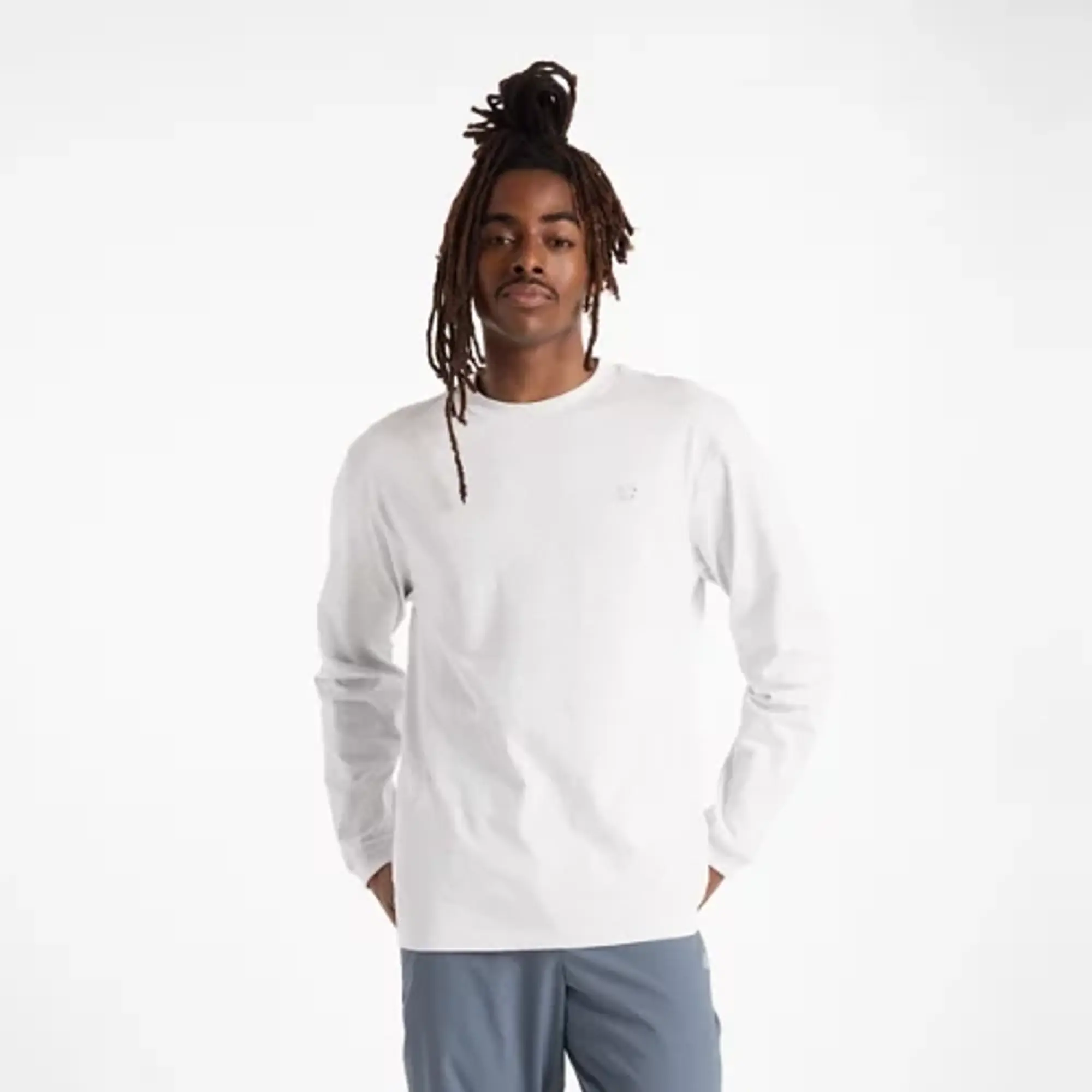 New Balance Men's Athletics Cotton Long Sleeve in Grey Cotton Jersey