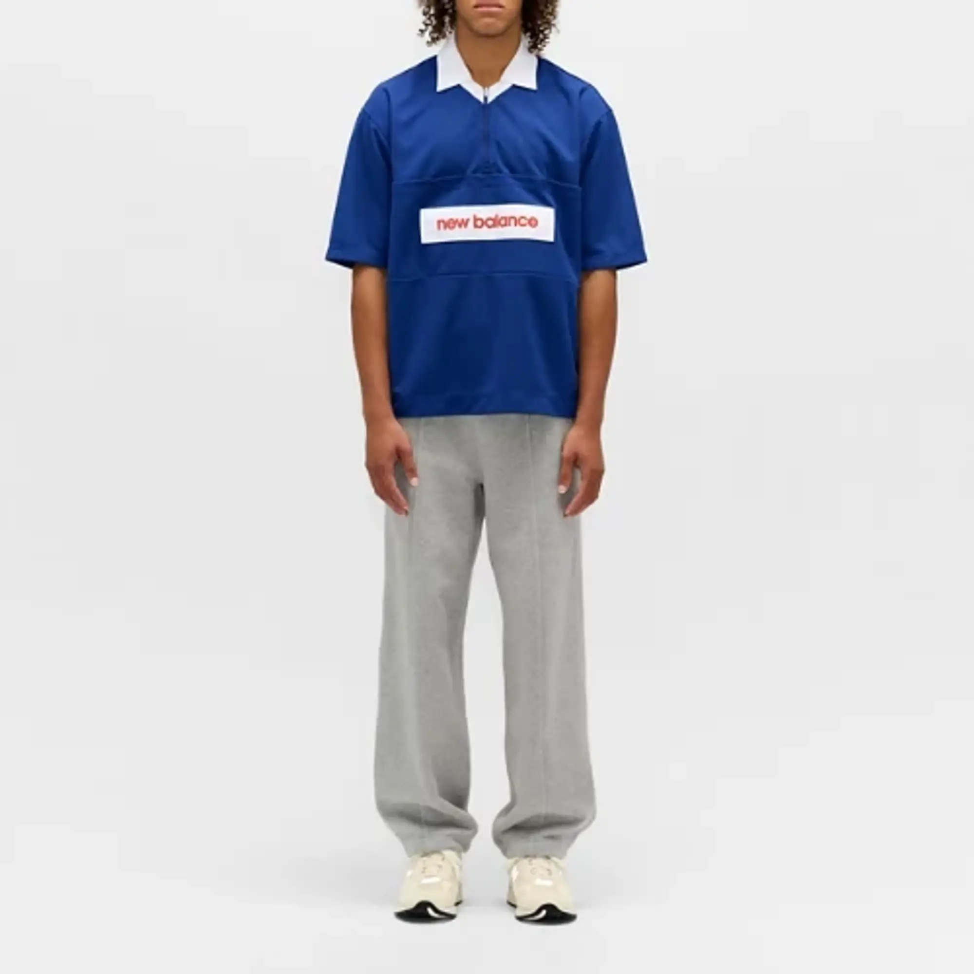 New Balance Men's Made in USA Polo in Blue Poly Fleece